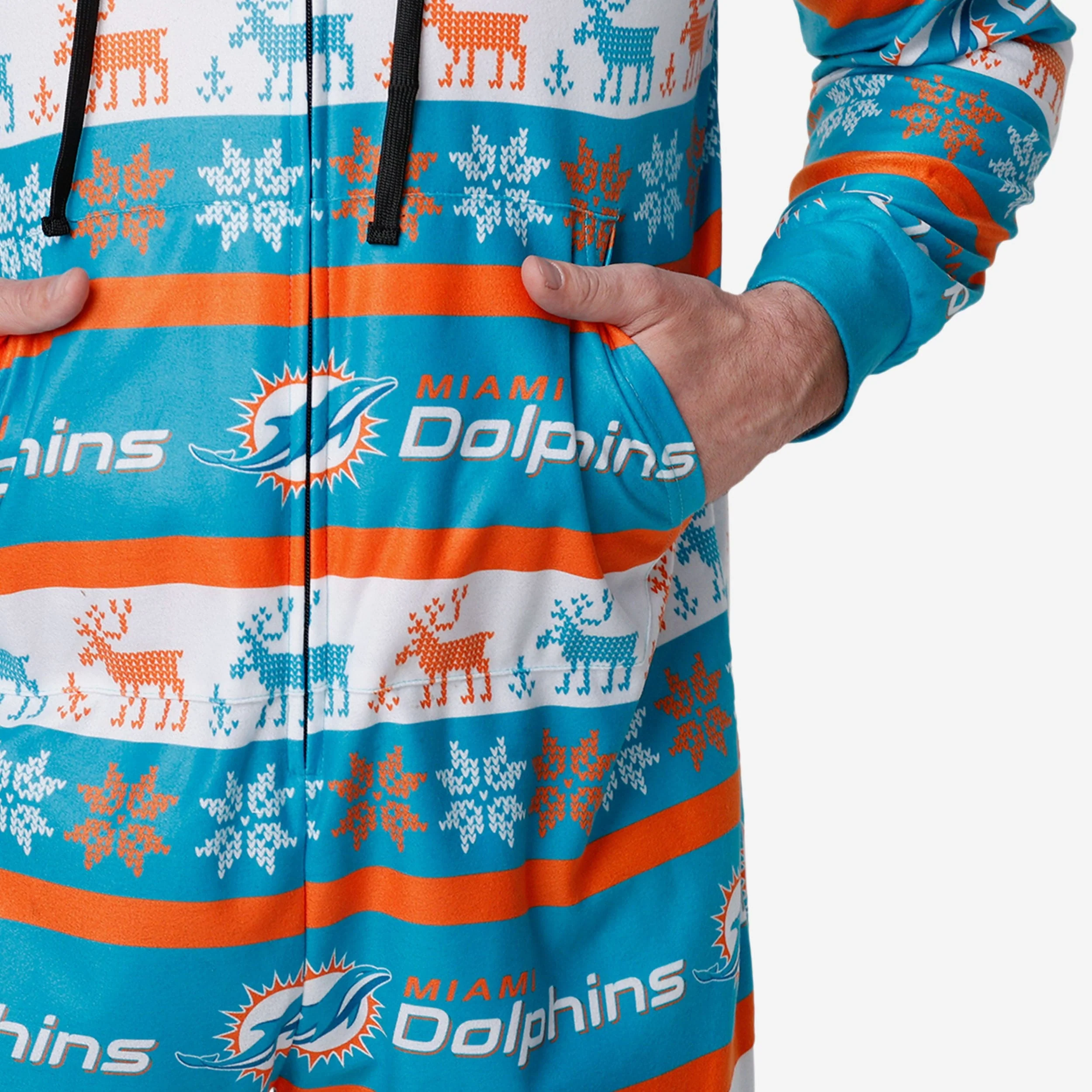 Miami Dolphins Ugly Short One Piece Pajamas - Image 4
