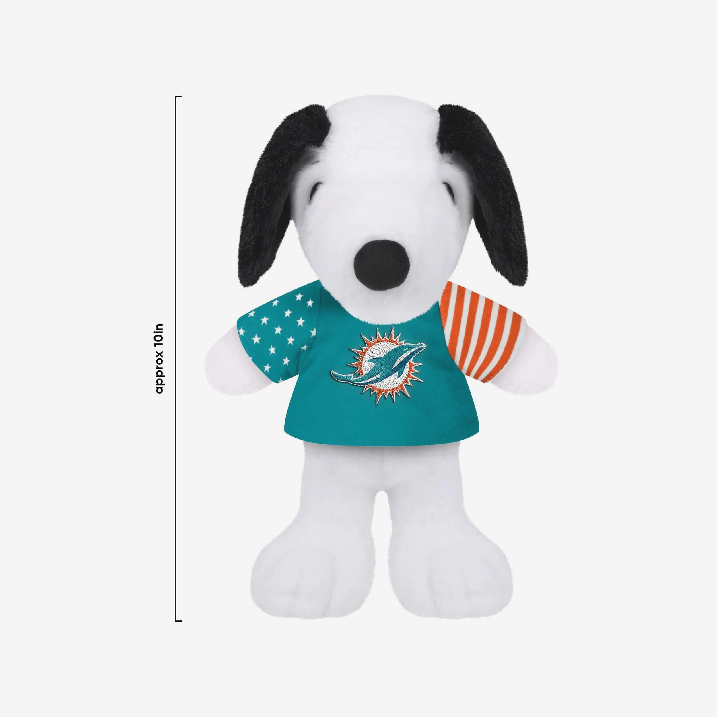 Miami Dolphins USA Flag Snoopy Peanuts Team Jersey Plush - Image 3