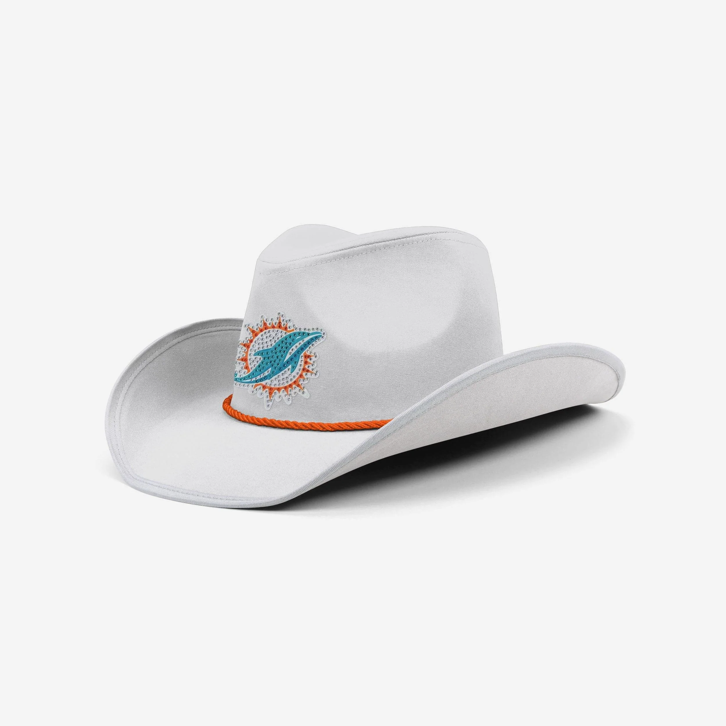 Miami Dolphins White Rhinestone Logo Cowboy Hat