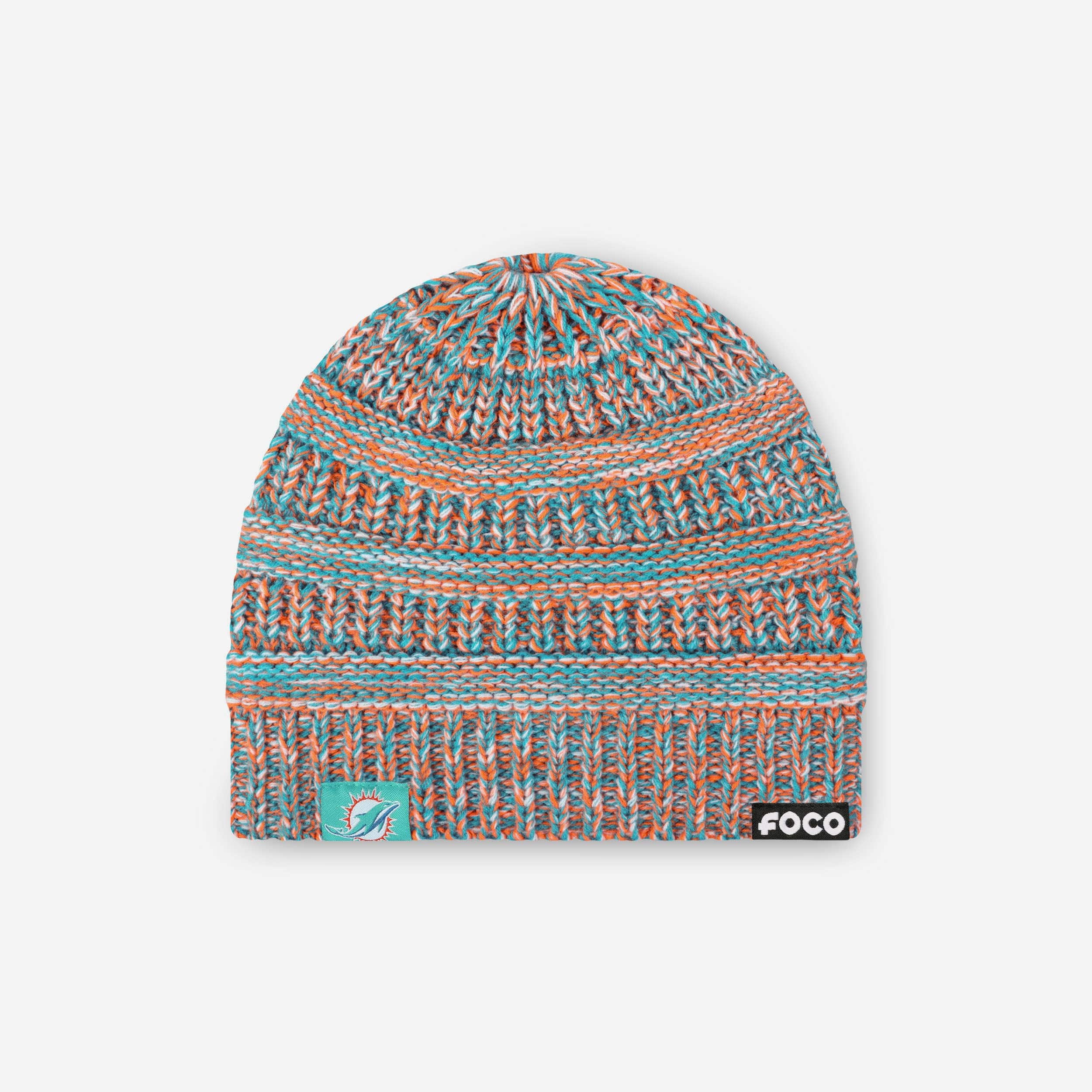 Miami Dolphins Womens Color Wave Ponytail Beanie