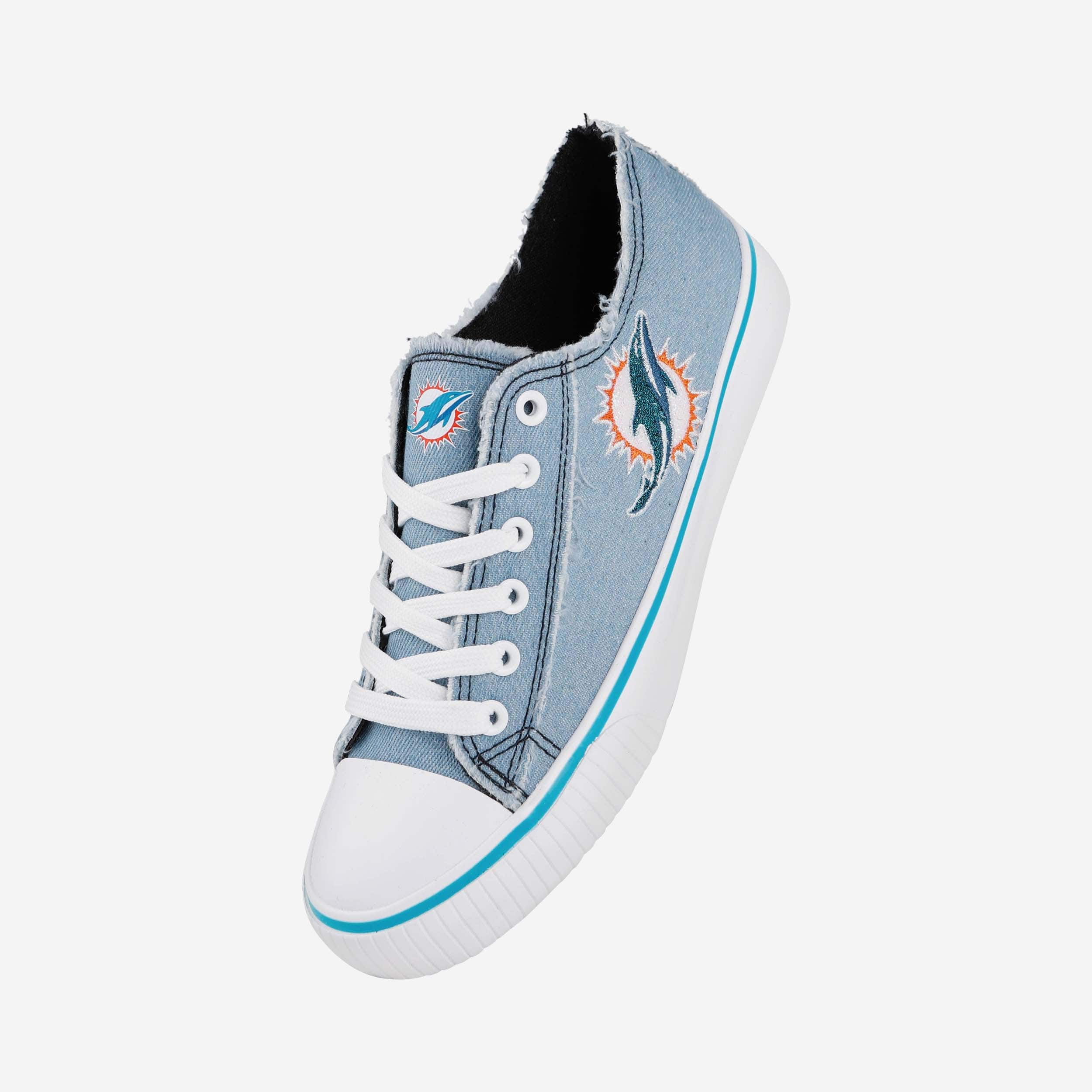 Miami Dolphins Womens Denim Low Top Canvas Shoe - Image 2