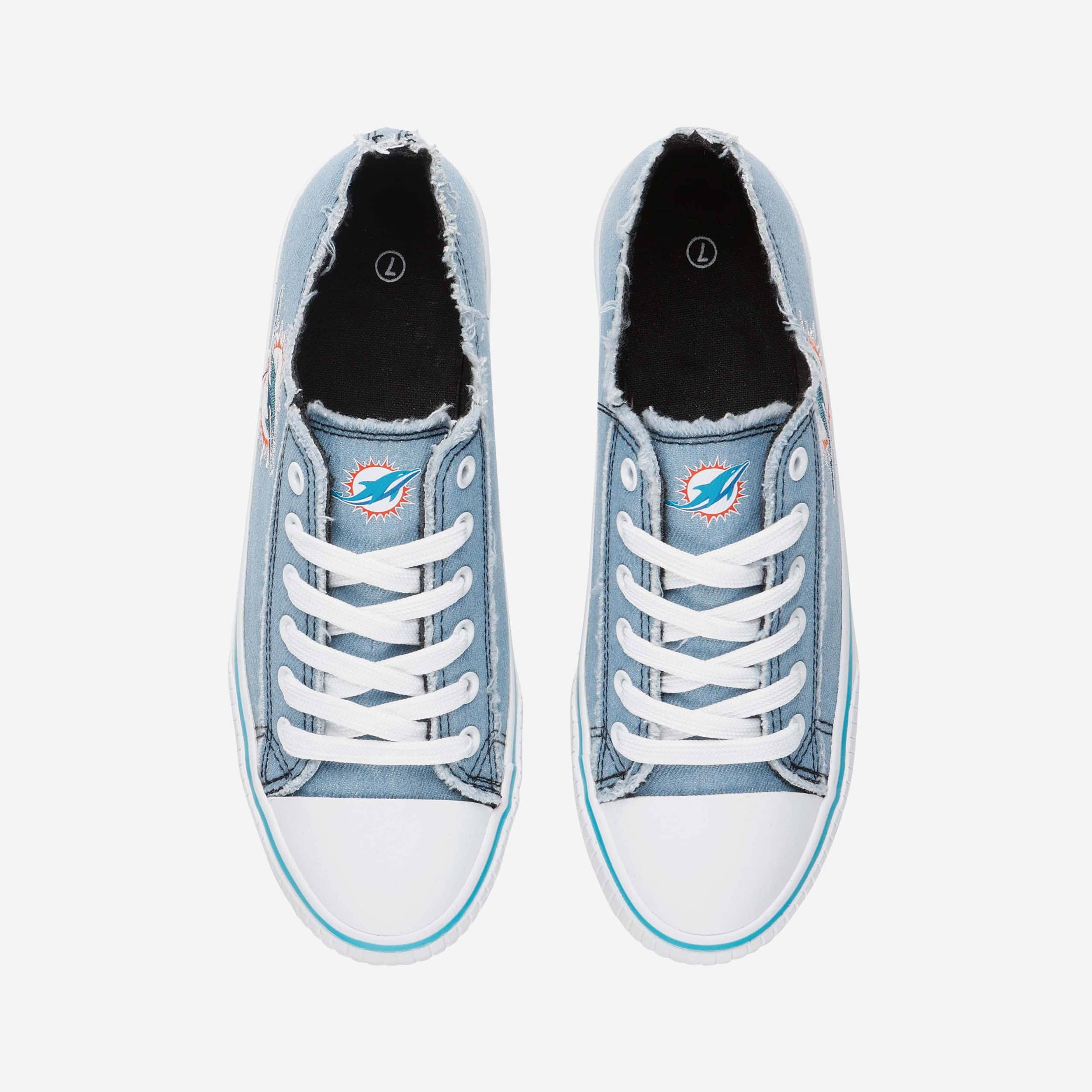 Miami Dolphins Womens Denim Low Top Canvas Shoe - Image 5