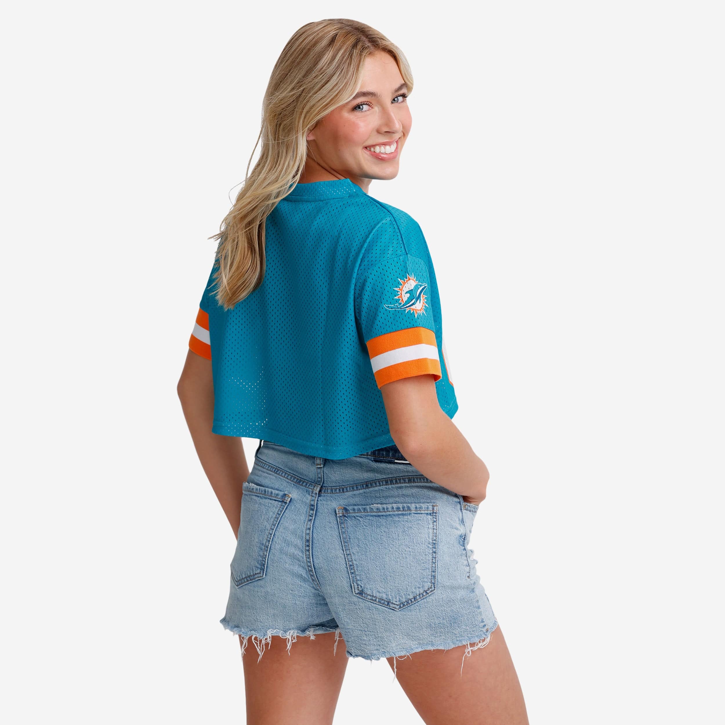 Miami Dolphins Womens Gameday Mesh Crop Top - Image 2