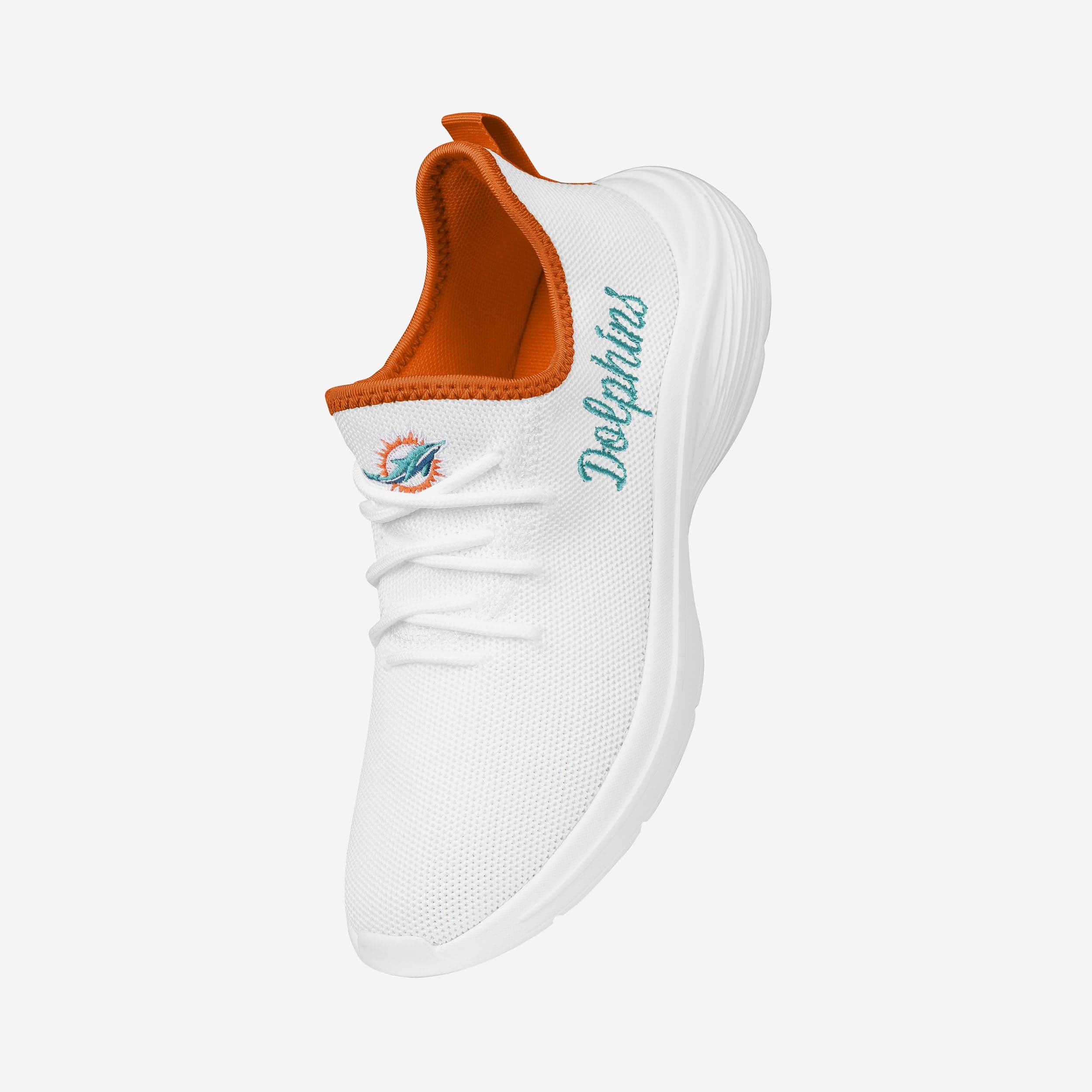 Miami Dolphins Womens Midsole White Sneakers - Image 2