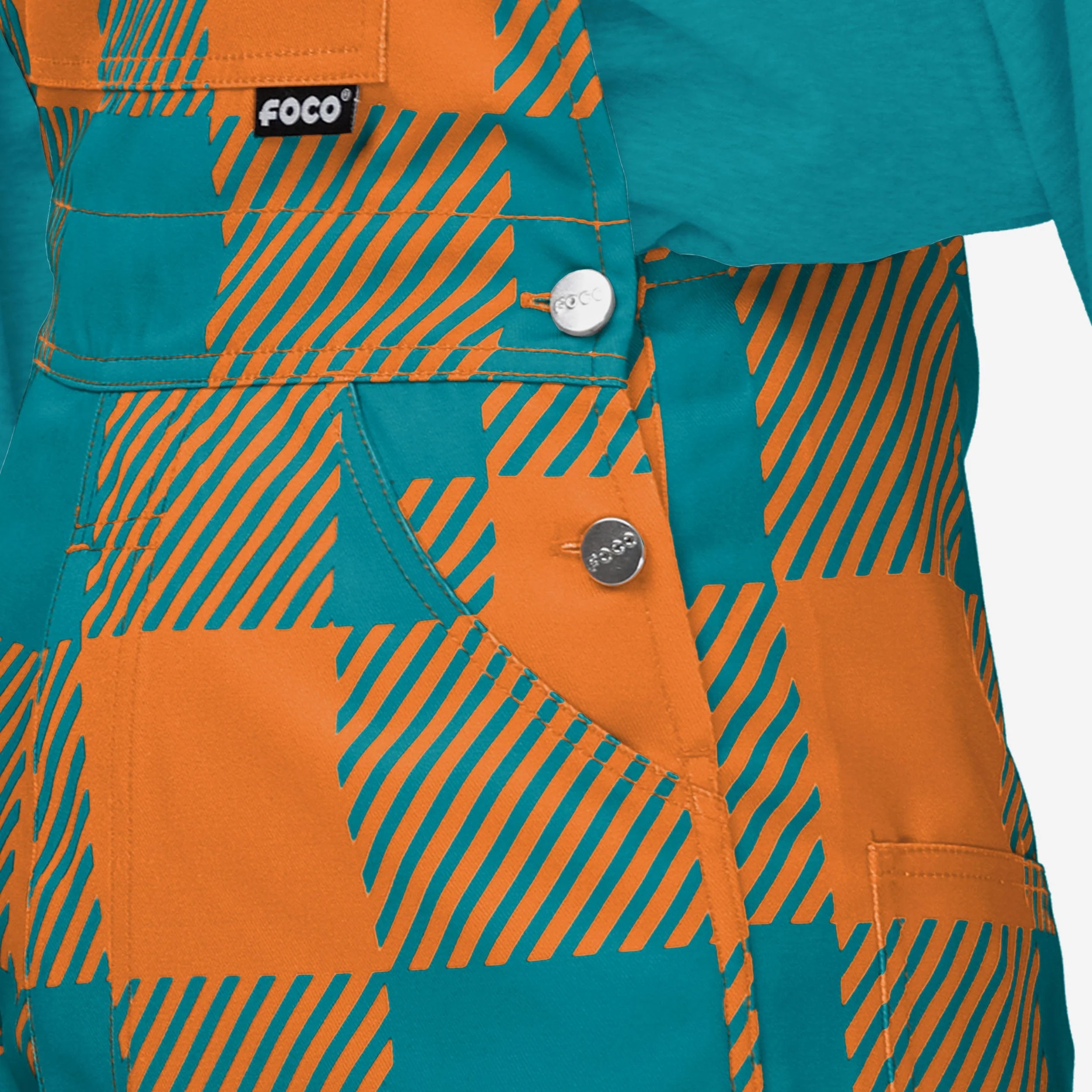 Miami Dolphins Womens Plaid Bib Overalls - Image 5