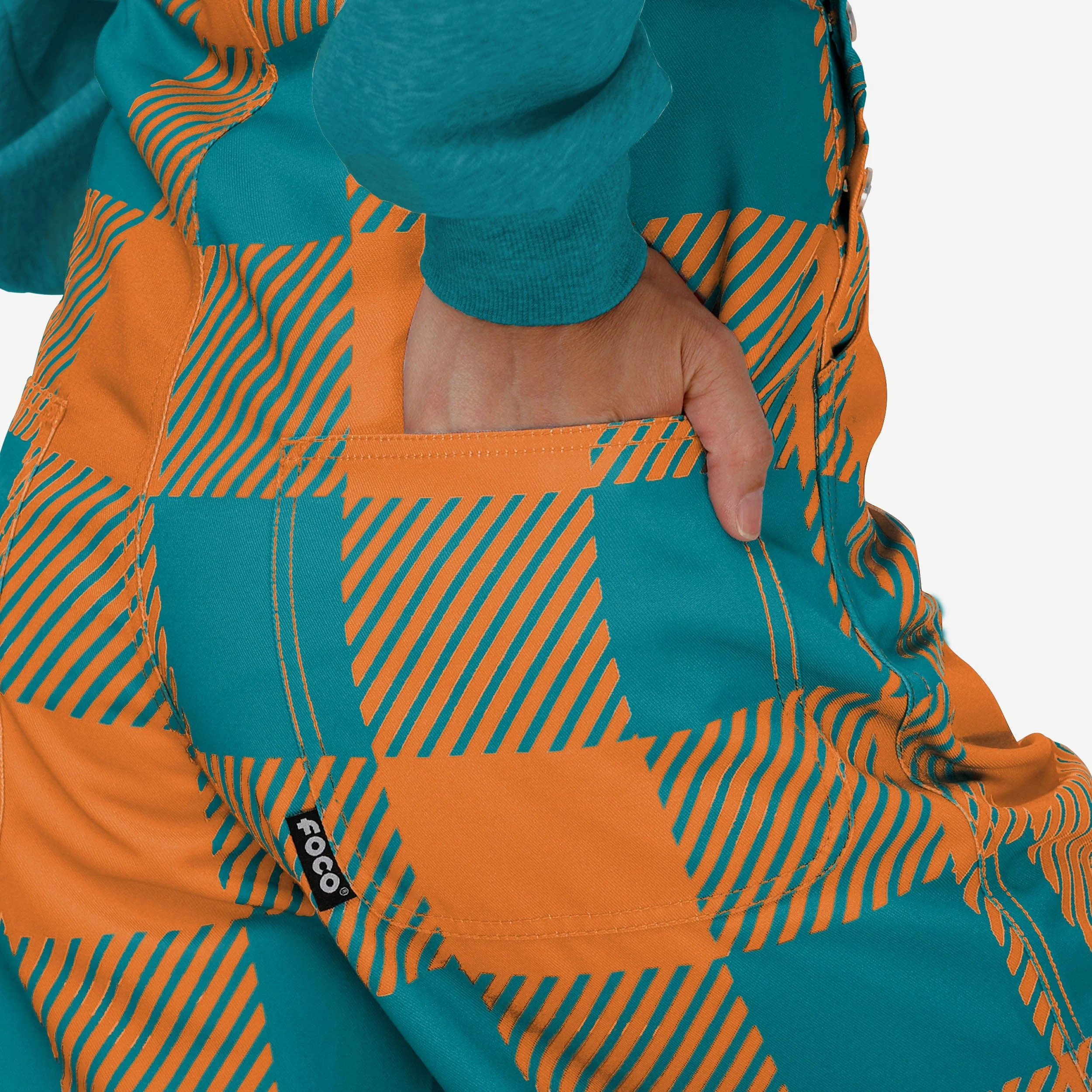 Miami Dolphins Womens Plaid Bib Overalls - Image 6