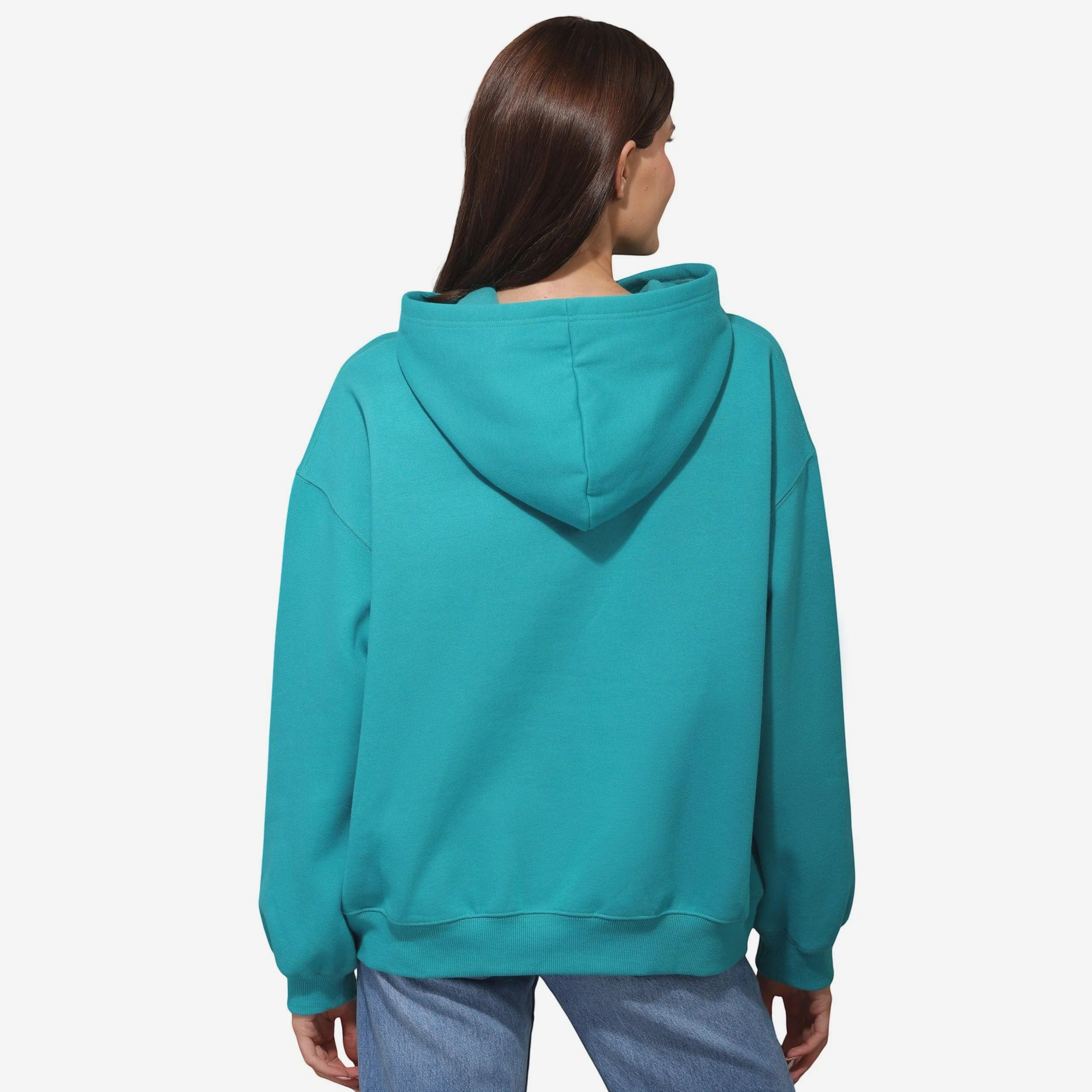 Miami Dolphins Womens Rhinestone Logo Oversized Hoodie - Image 3