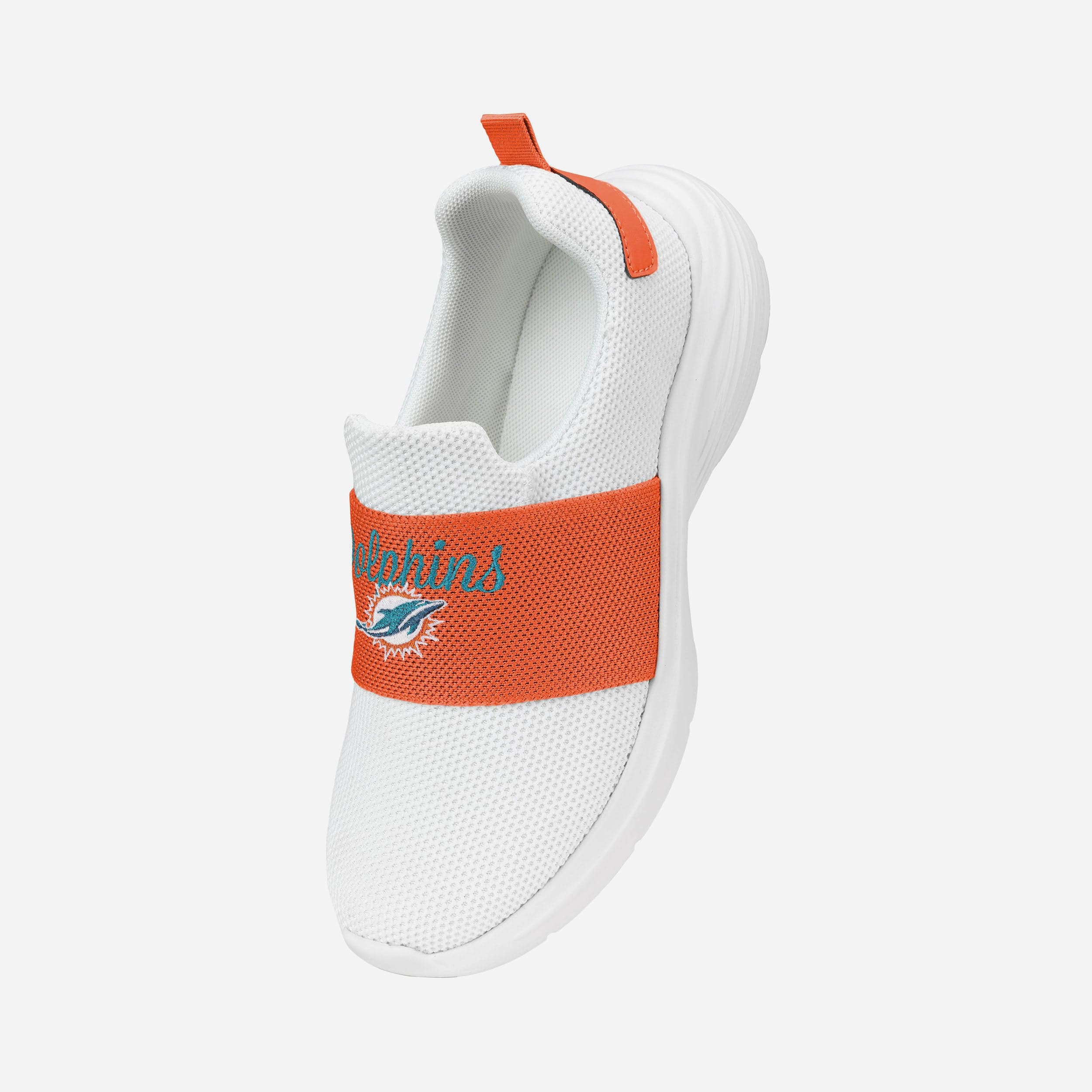 Miami Dolphins Womens Script Wordmark White Slip On Sneakers - Image 2