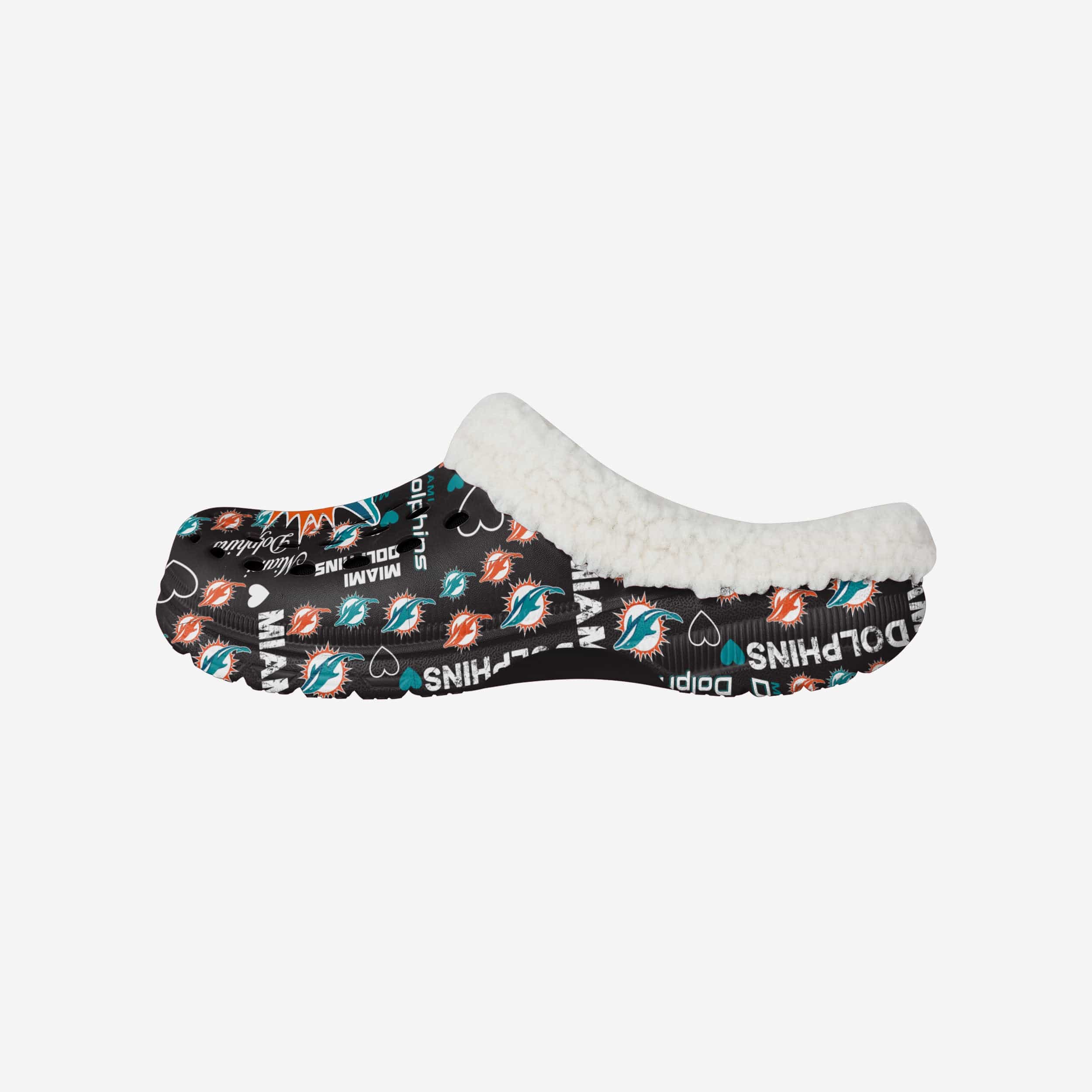 Miami Dolphins Womens Sherpa Lined Logo Love Clog