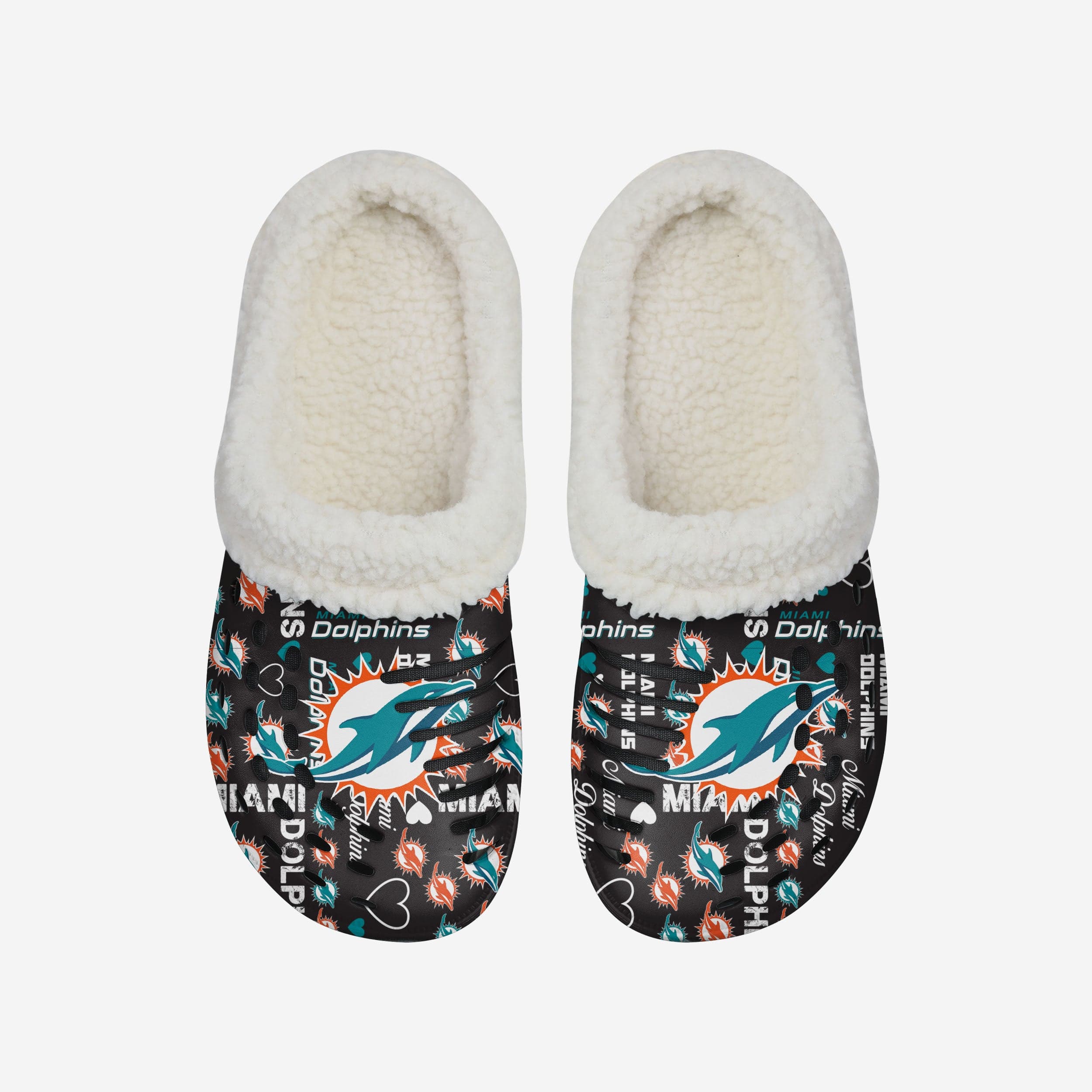 Miami Dolphins Womens Sherpa Lined Logo Love Clog - Image 4