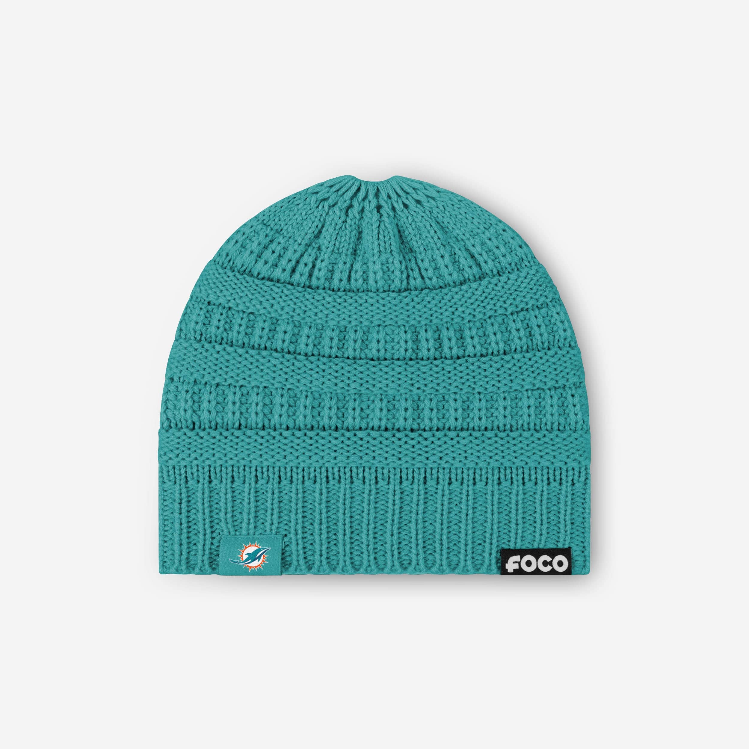 Miami Dolphins Womens Solid Ponytail Beanie