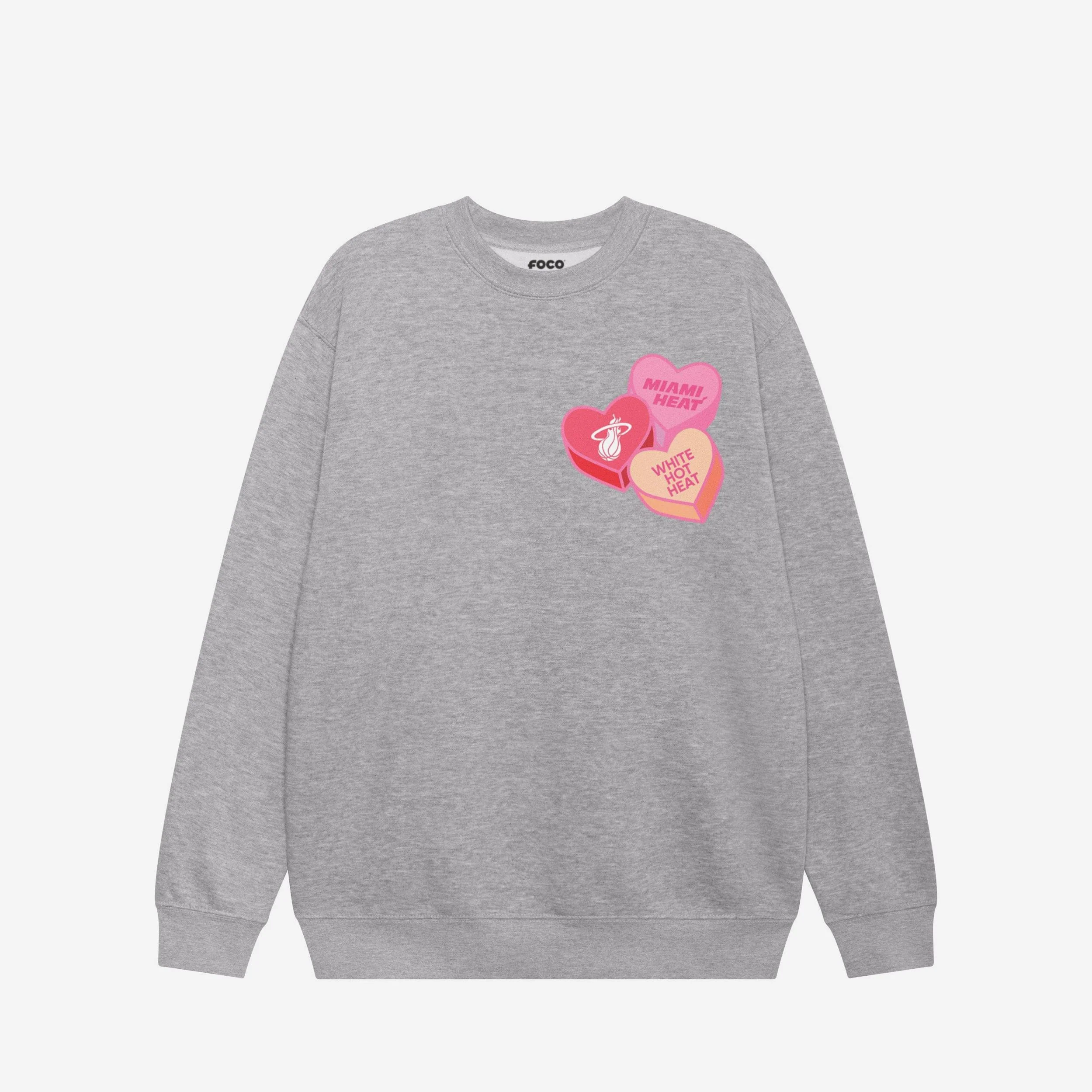 Miami Heat Candy Heart Crew Neck Sweatshirt - Image 3