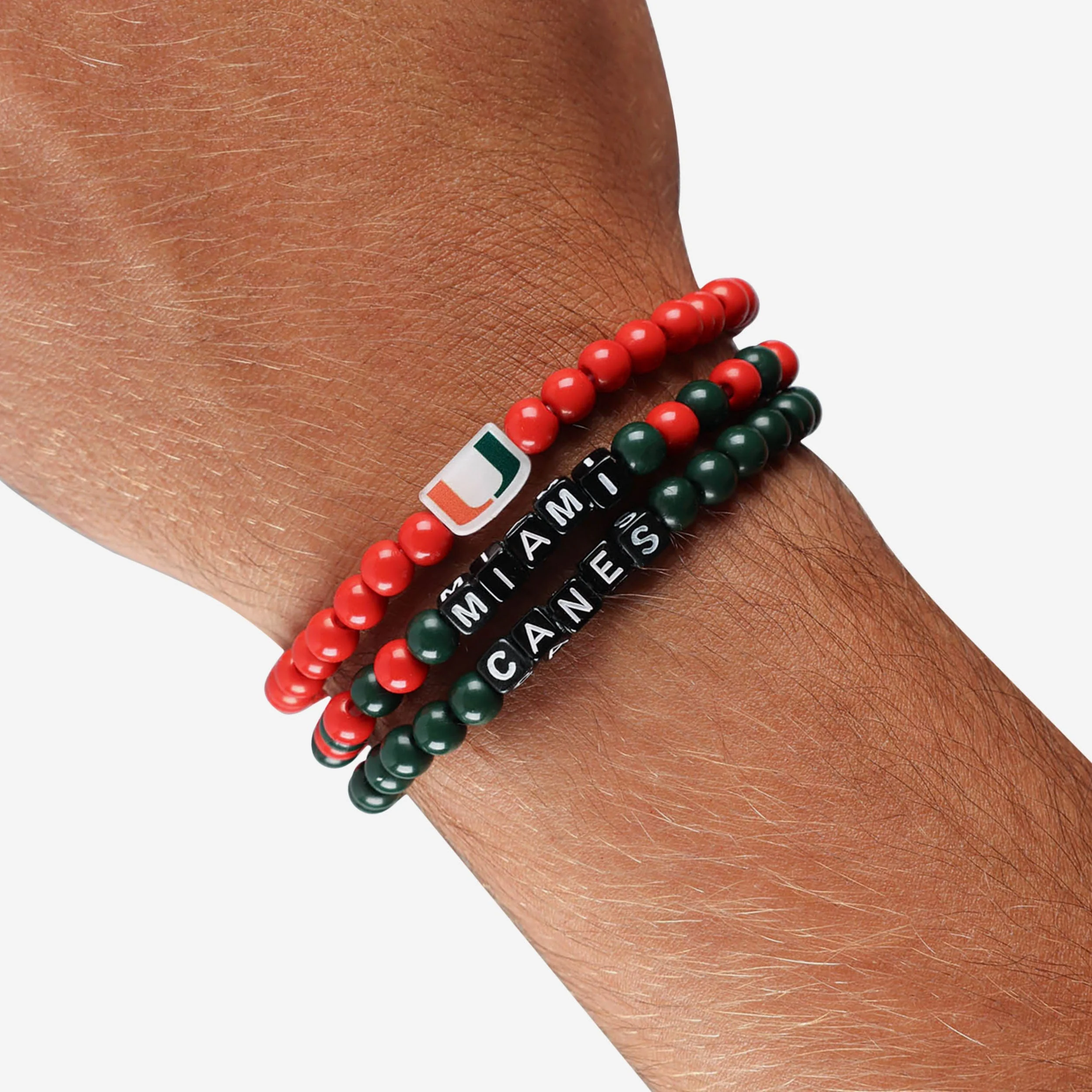Miami Hurricanes 3 Pack Beaded Friendship Bracelet - Image 4