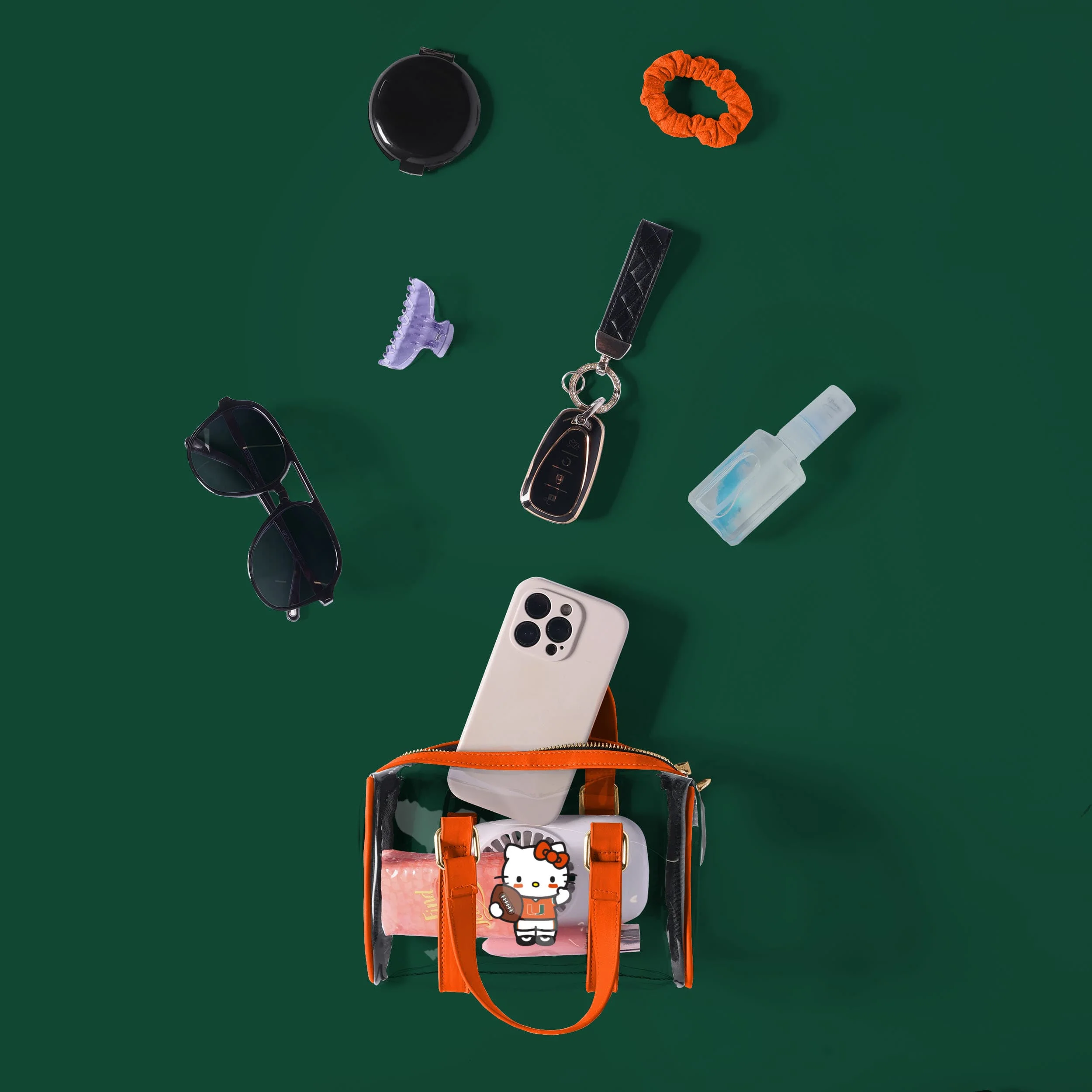 Miami Hurricanes Hello Kitty® Clear Barrel Bag - Image 3