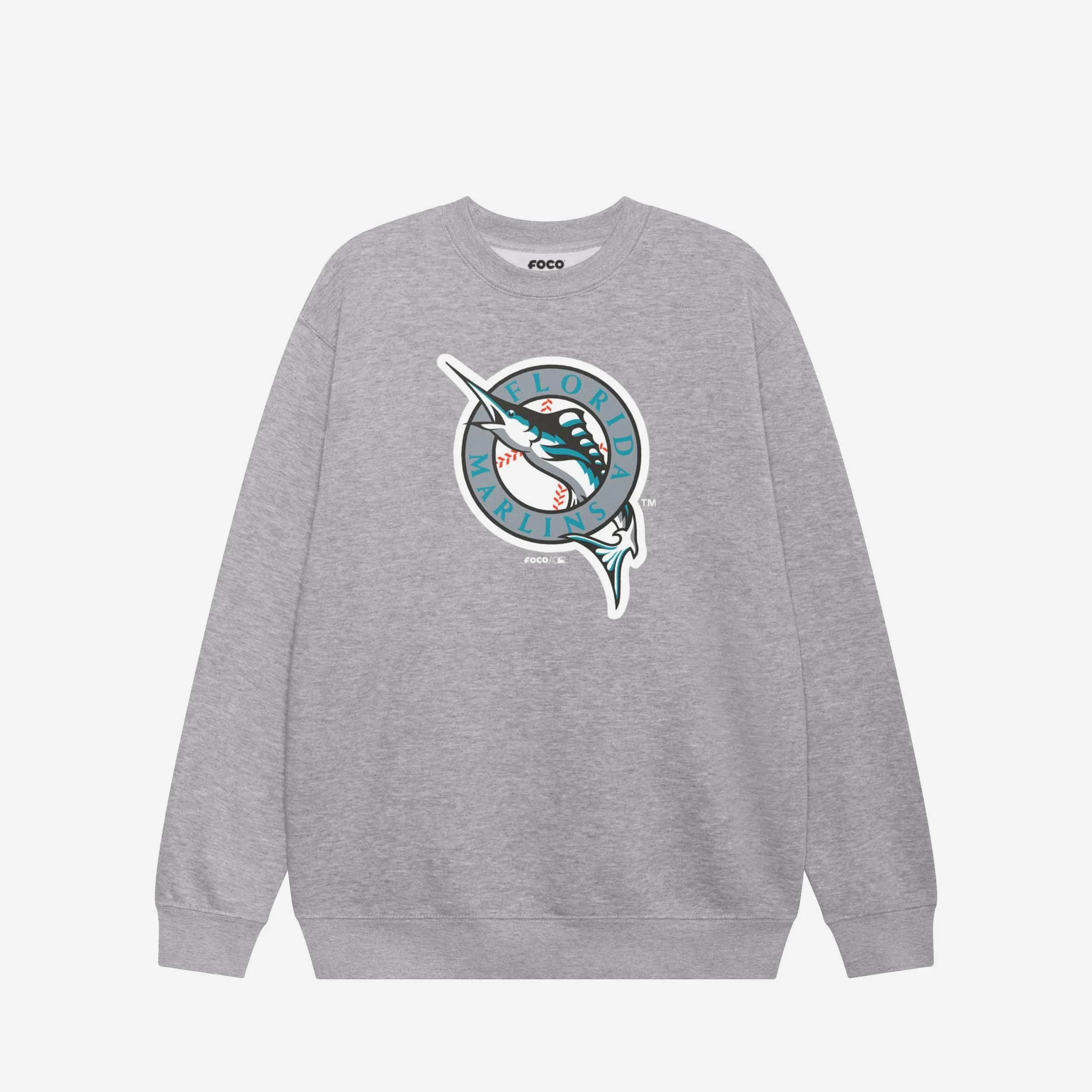 Miami Marlins 1993 Home Alternate Logo Crew Neck Sweatshirt - Image 3