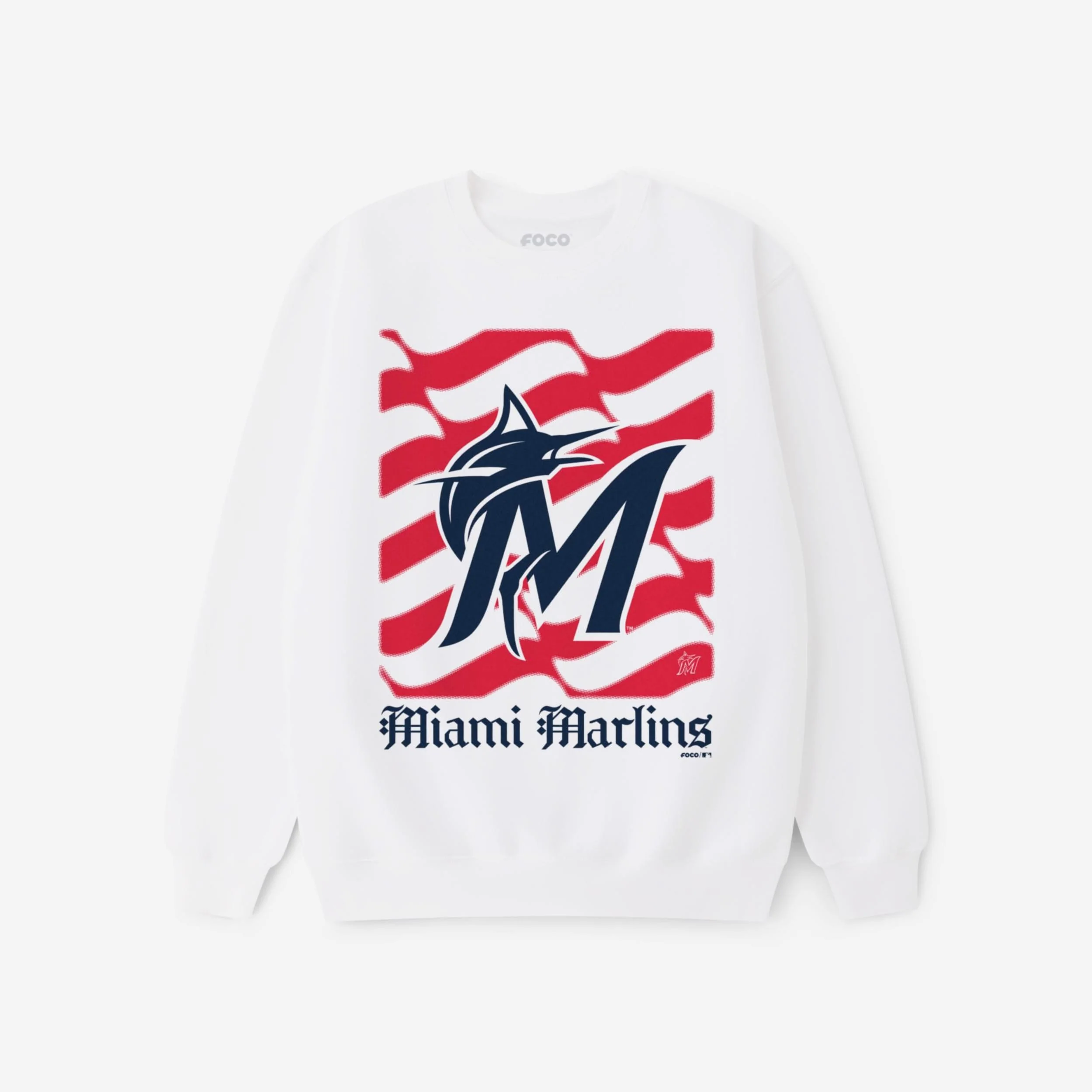 Miami Marlins American Heritage Wordmark Crew Neck Sweatshirt