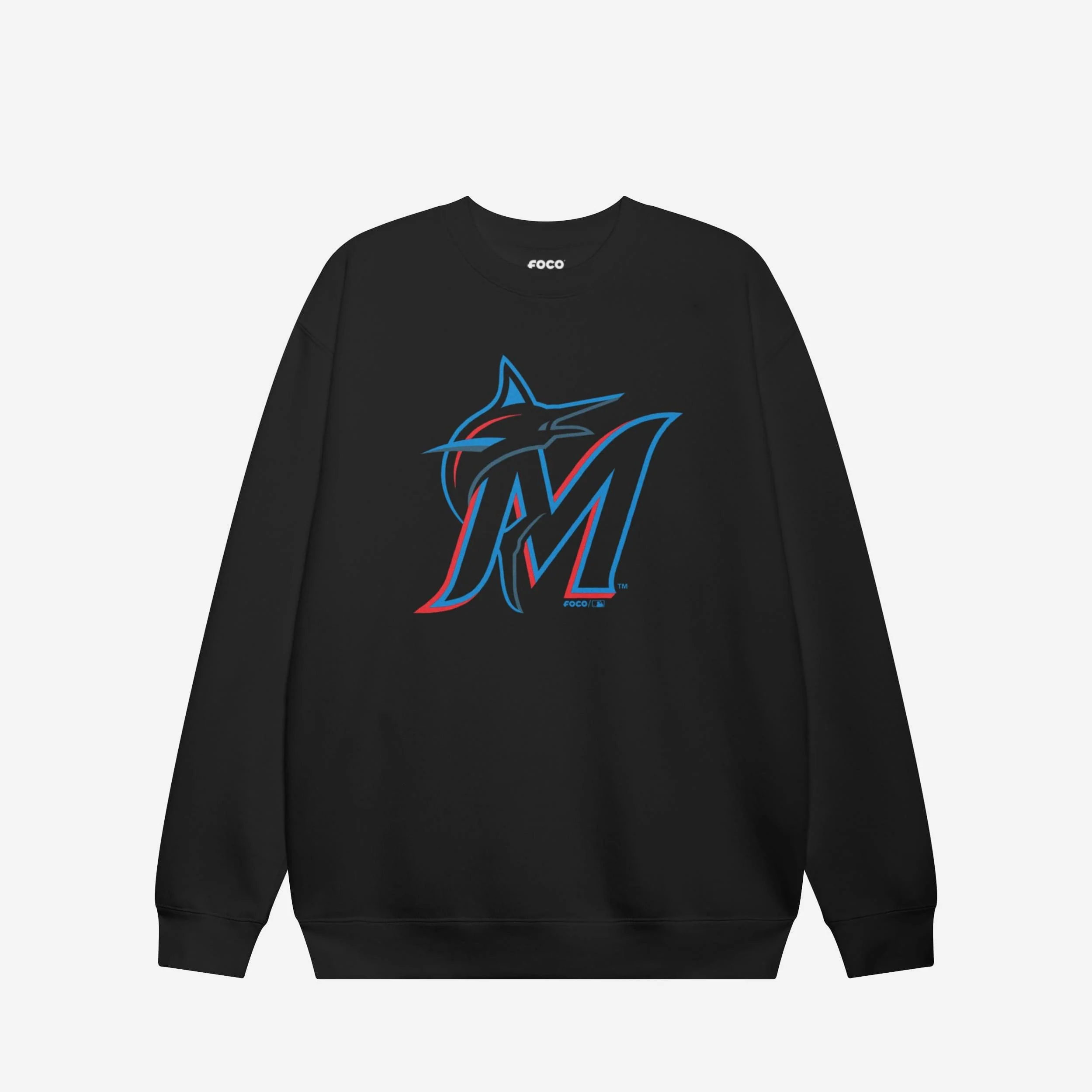 Miami Marlins Primary Logo Crew Neck Sweatshirt - Image 3