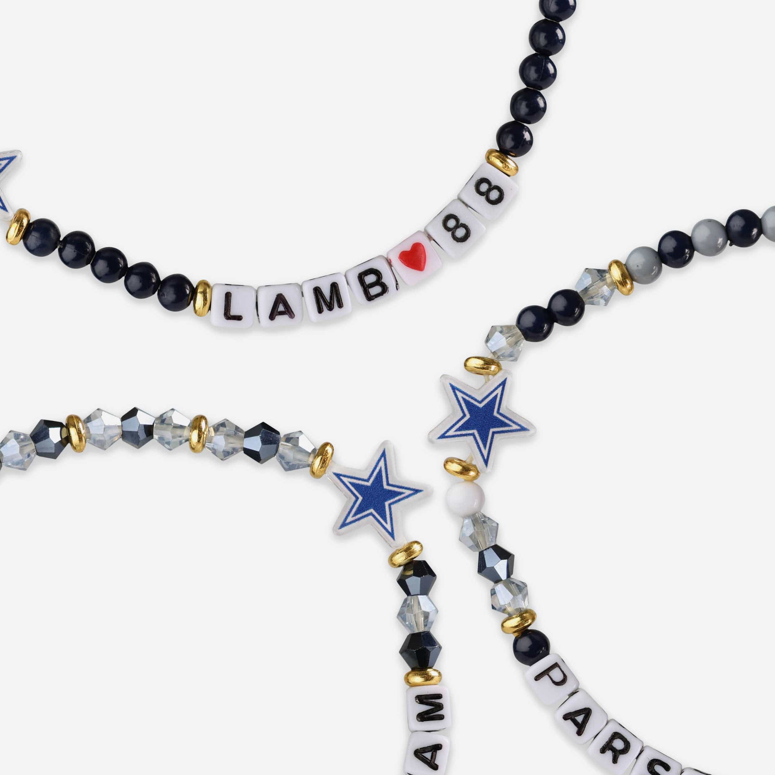 Micah Parsons & CeeDee Lamb Dallas Cowboys 3 Pack Player Friendship Bracelet - Image 2