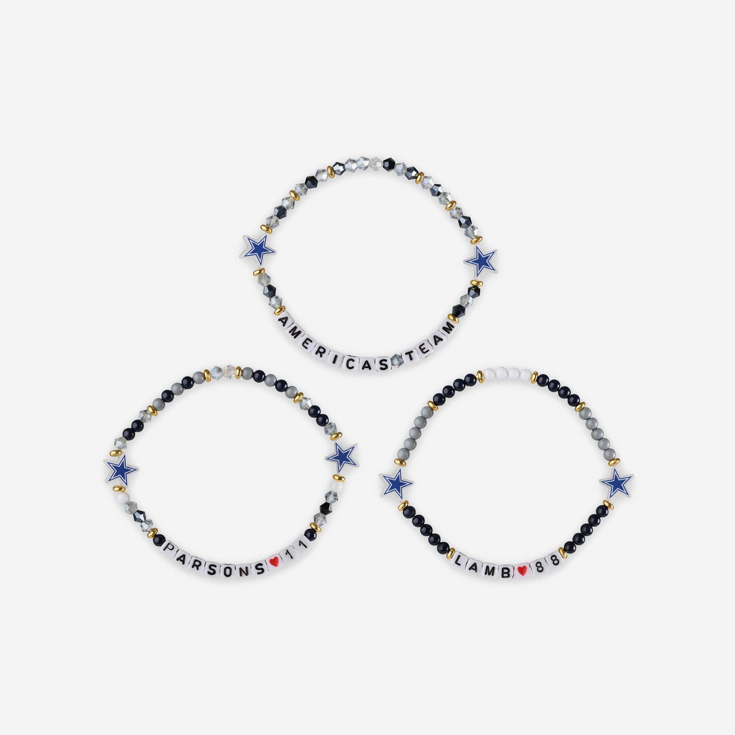 Micah Parsons & CeeDee Lamb Dallas Cowboys 3 Pack Player Friendship Bracelet - Image 3