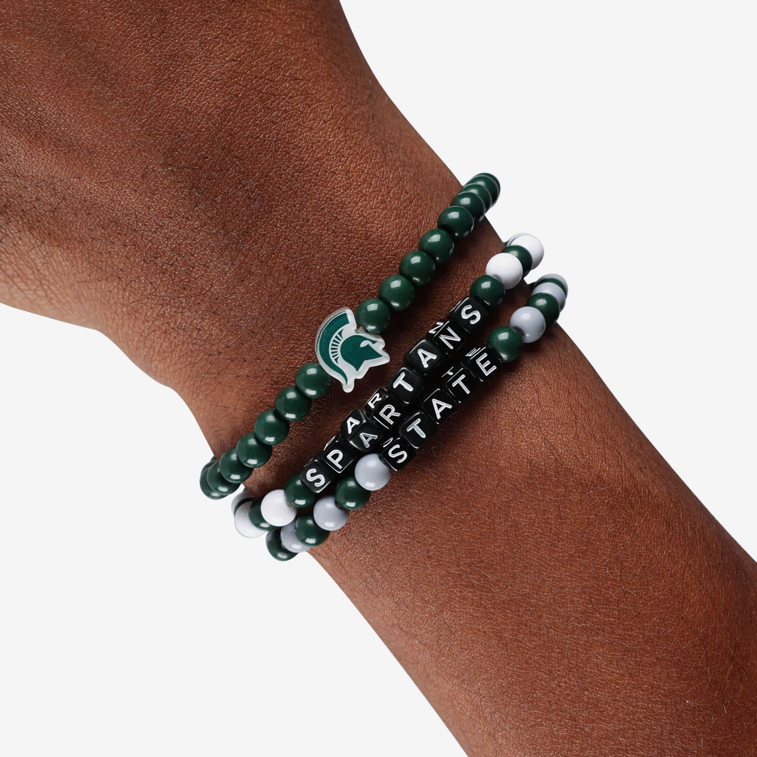 Michigan State Spartans 3 Pack Beaded Friendship Bracelet - Image 4
