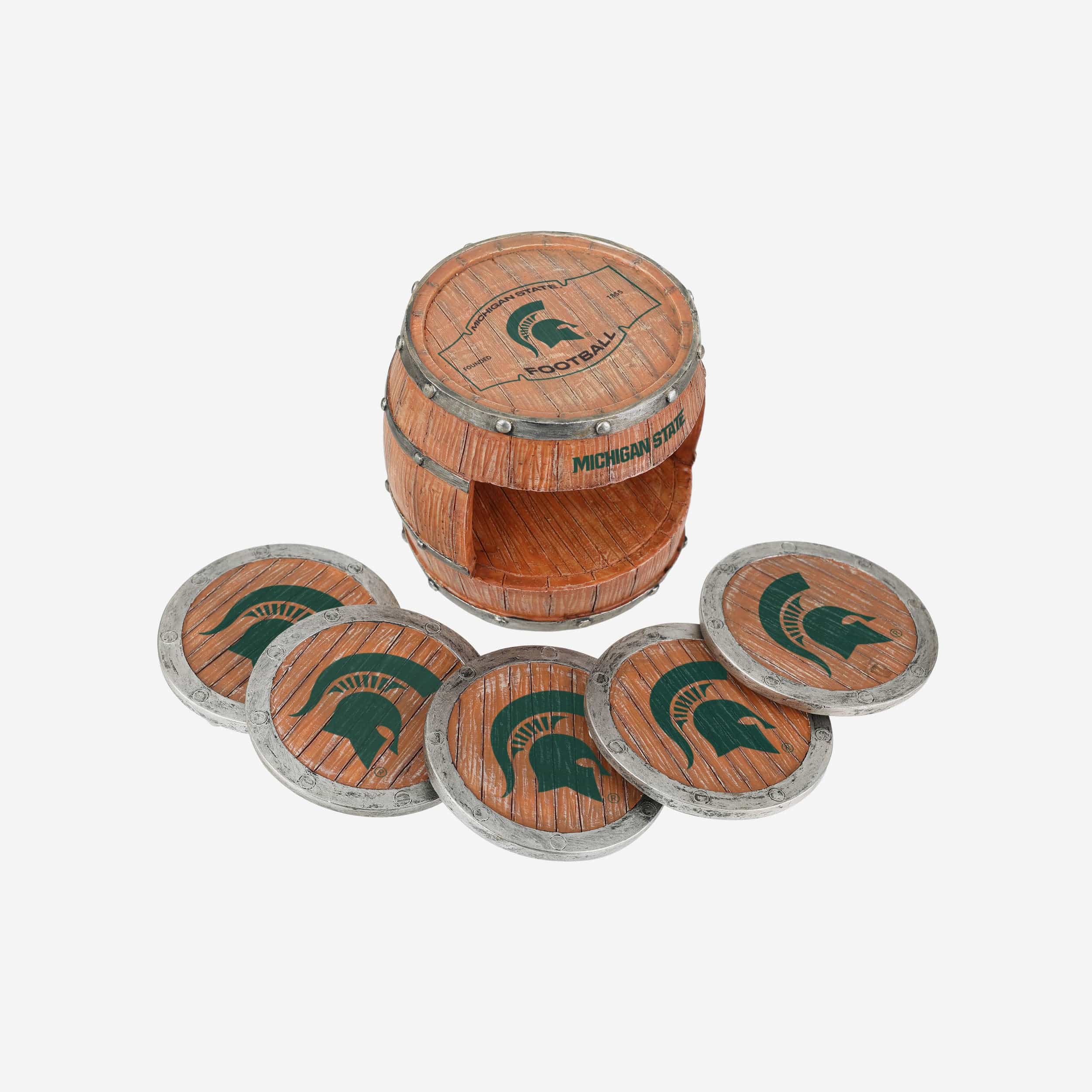 Michigan State Spartans 5 Pack Barrel Coaster Set - Image 3
