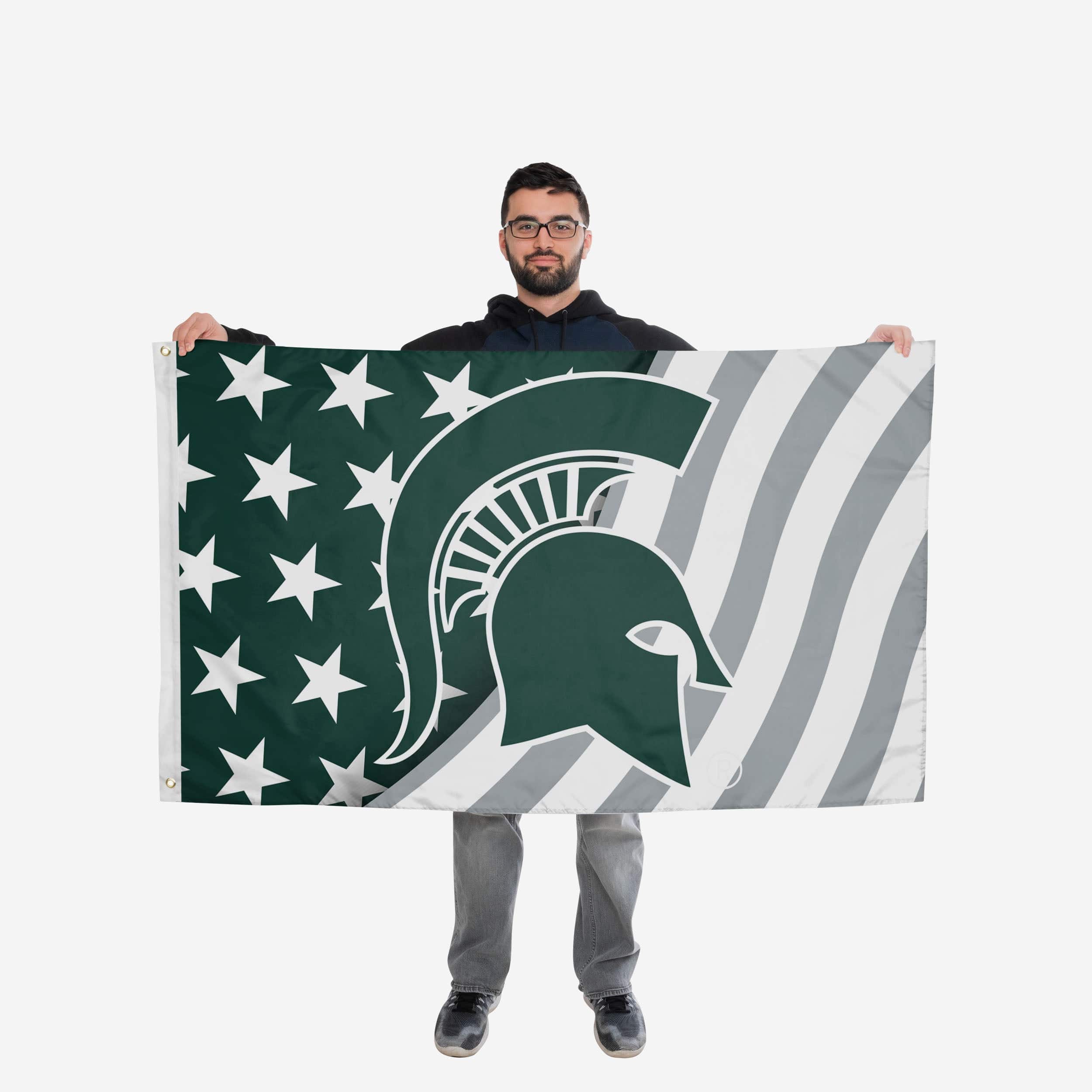 Michigan State Spartans Americana Horizontal Flag - Image 2