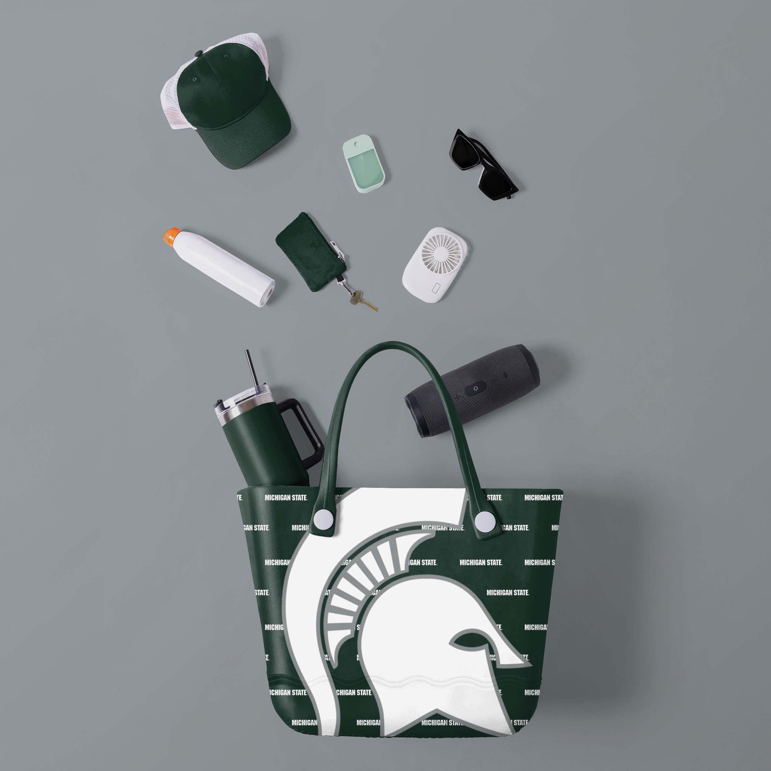 Michigan State Spartans Big Logo Mini Print Tailgate Tote Bag - Image 2
