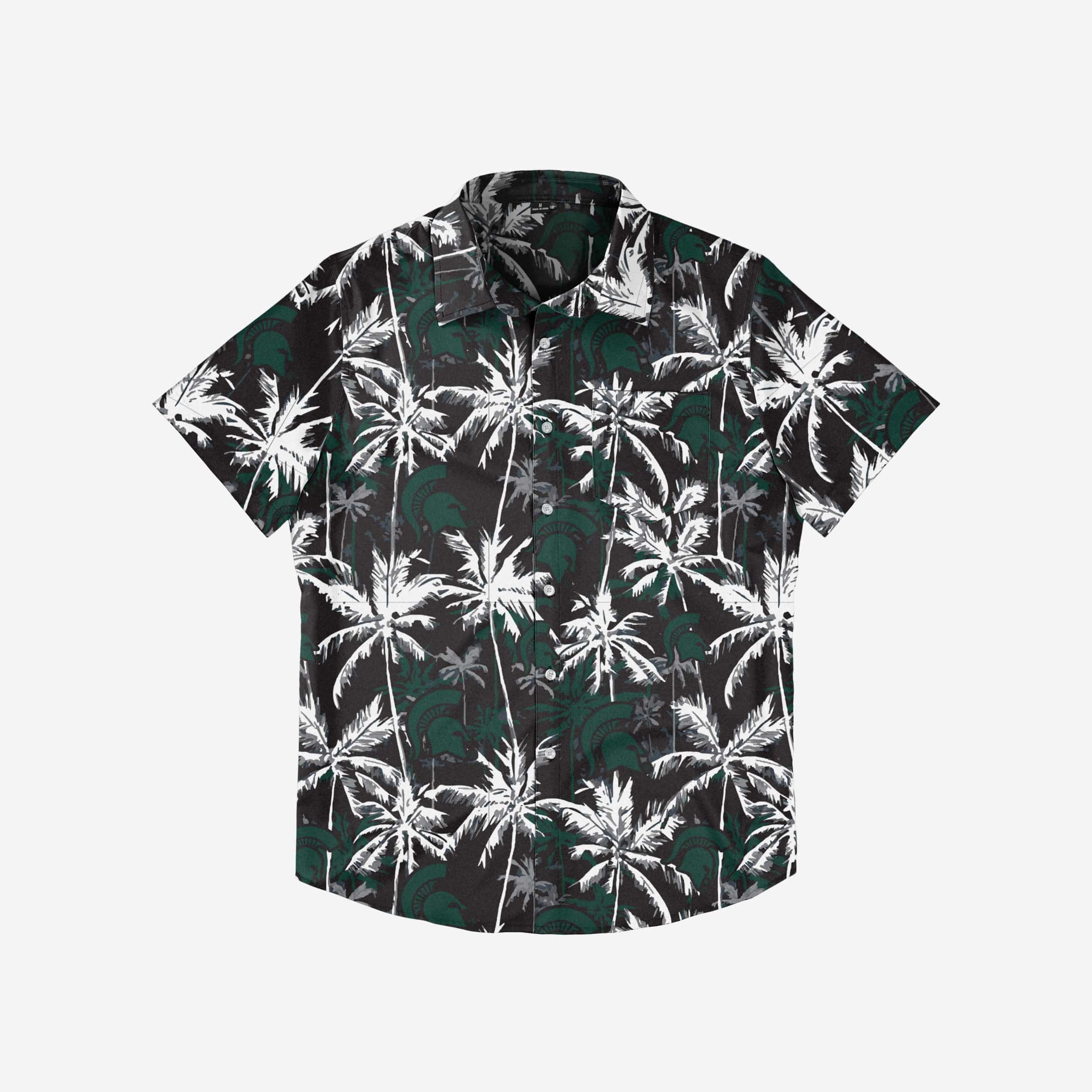 Michigan State Spartans Black Floral Button Up Shirt - Image 3