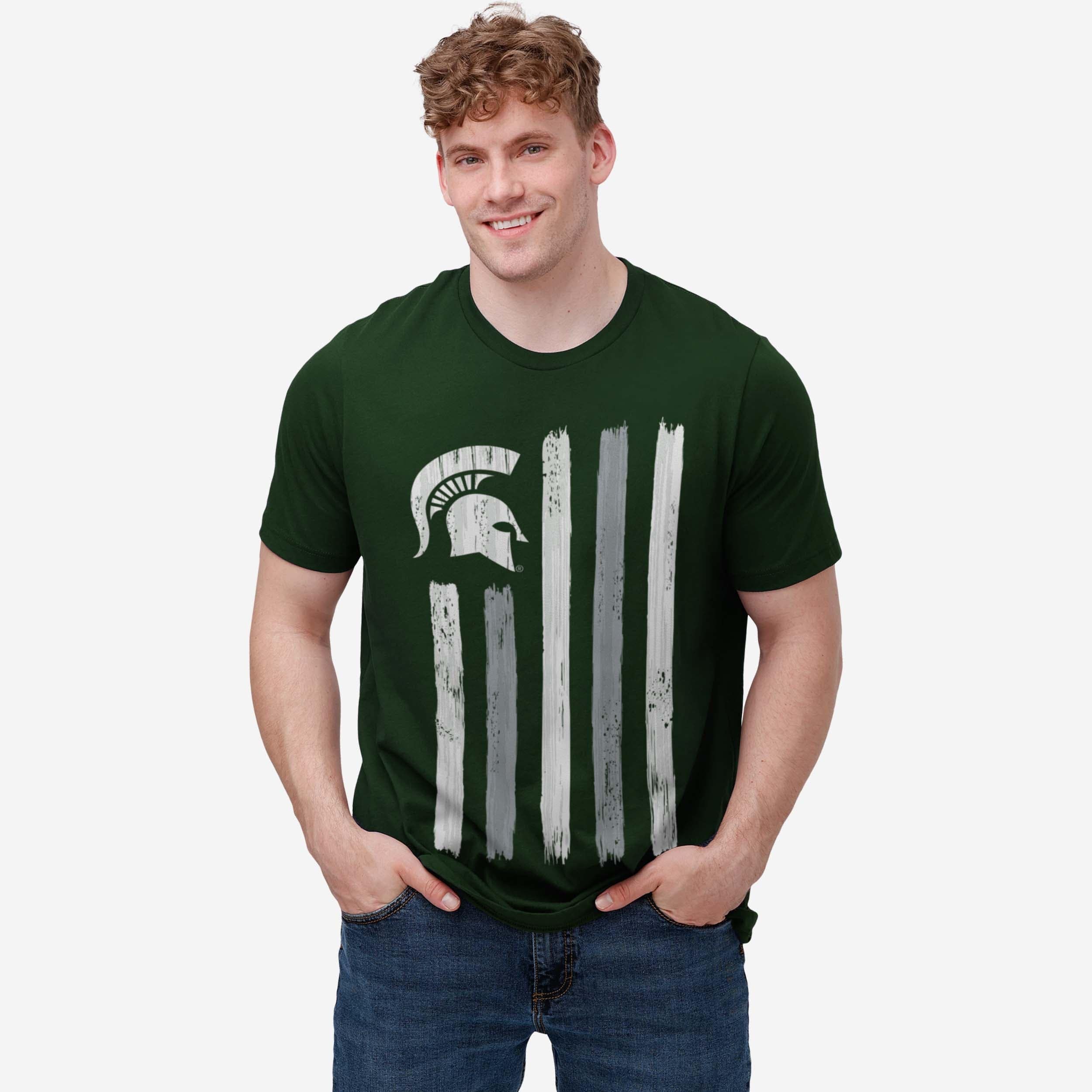 Michigan State Spartans Brushstroke Flag T-Shirt - Image 2