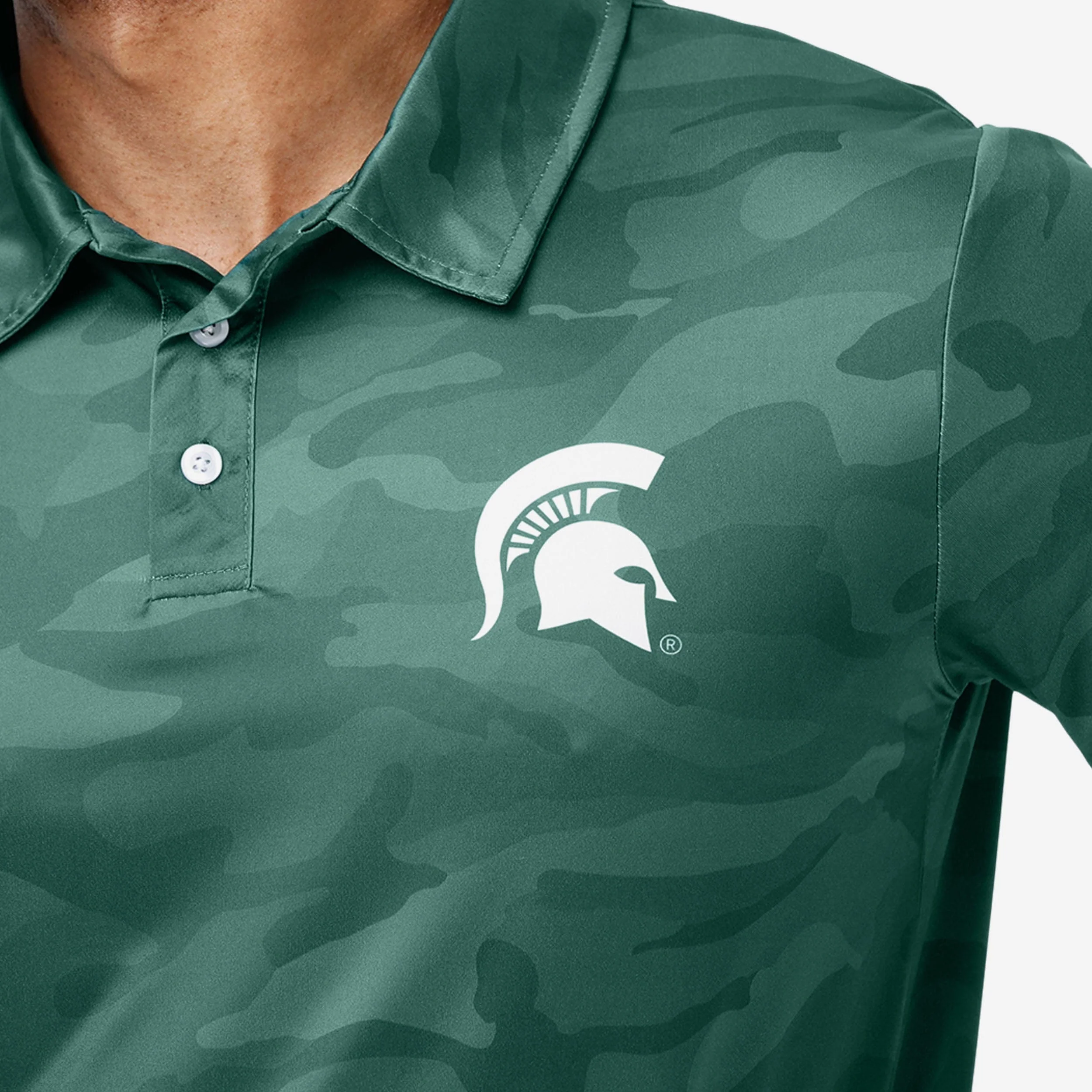 Michigan State Spartans Color Camo Polyester Polo - Image 3