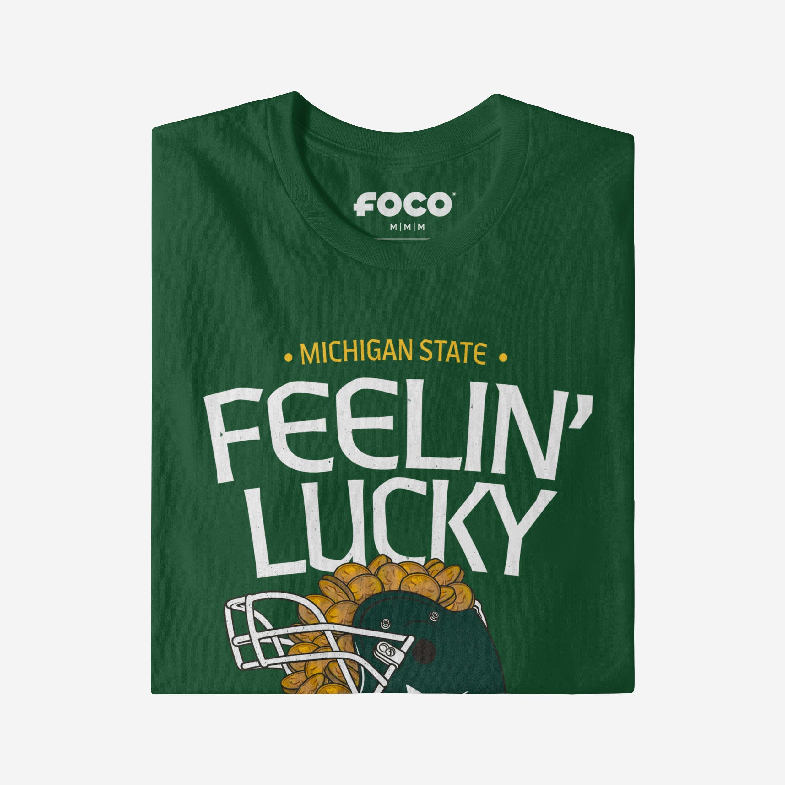 Michigan State Spartans Feelin Lucky Helmet T-Shirt - Image 3