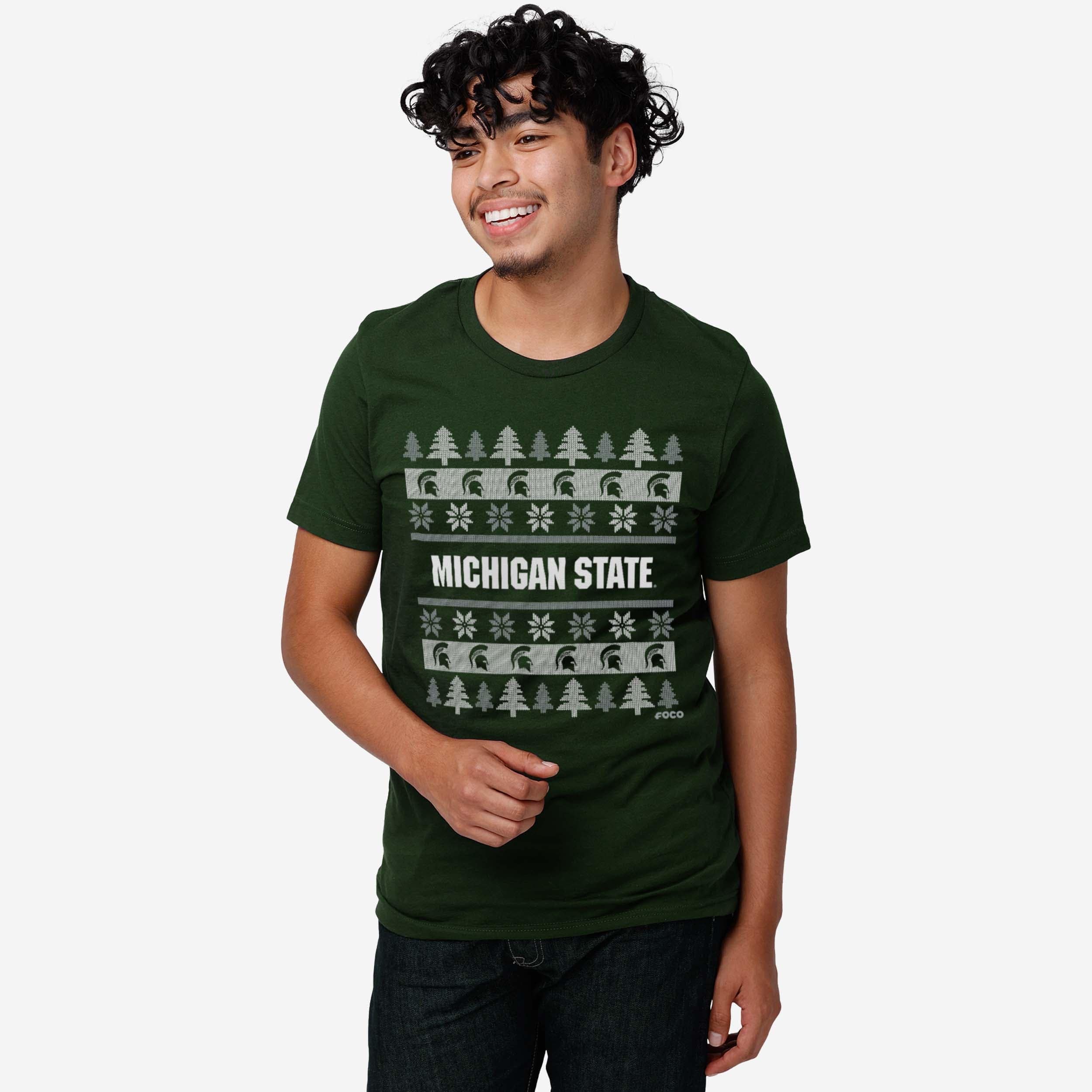 Michigan State Spartans Holiday Sweater T-Shirt - Image 2