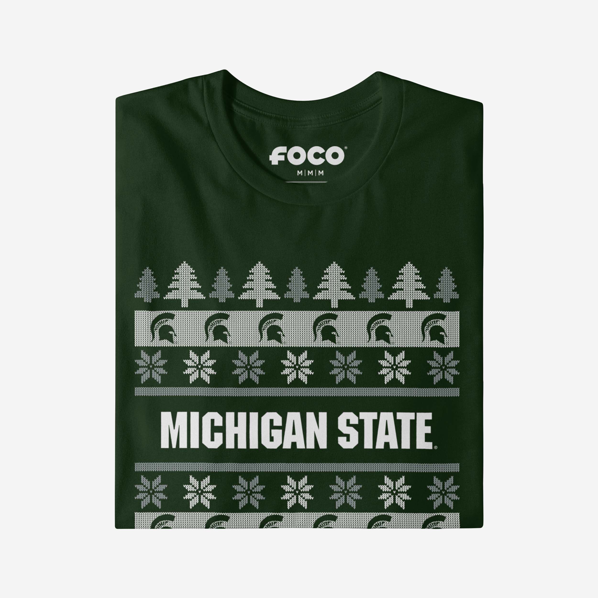 Michigan State Spartans Holiday Sweater T-Shirt - Image 4