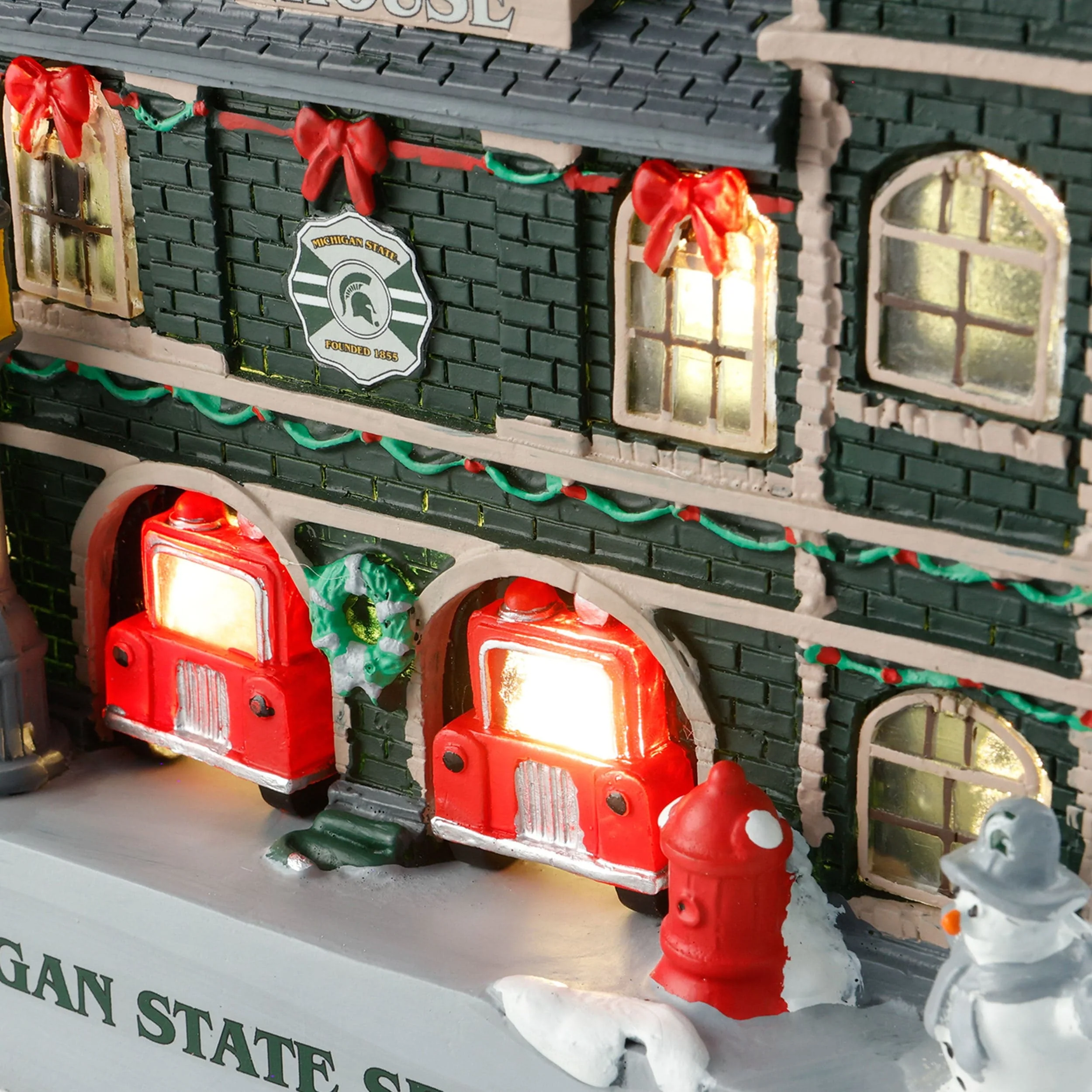 Michigan State Spartans Light Up Resin Team Firehouse - Image 3