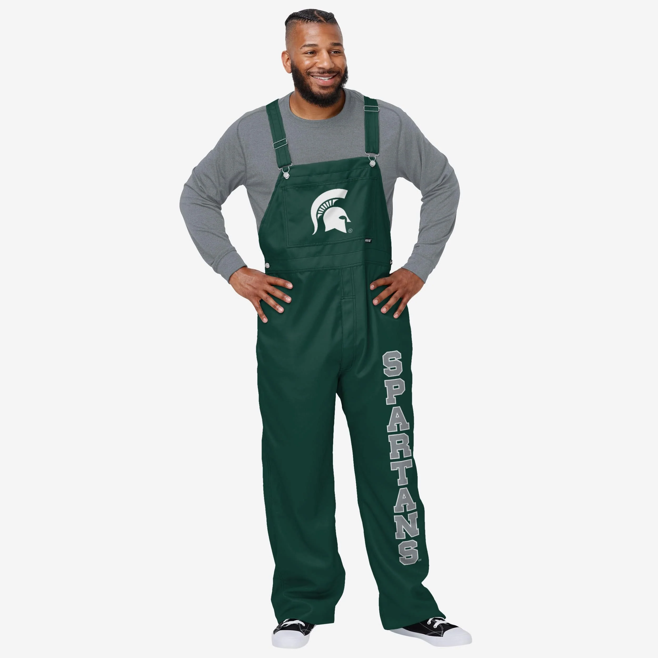 Michigan State Spartans Mens Big Logo Bib Overalls