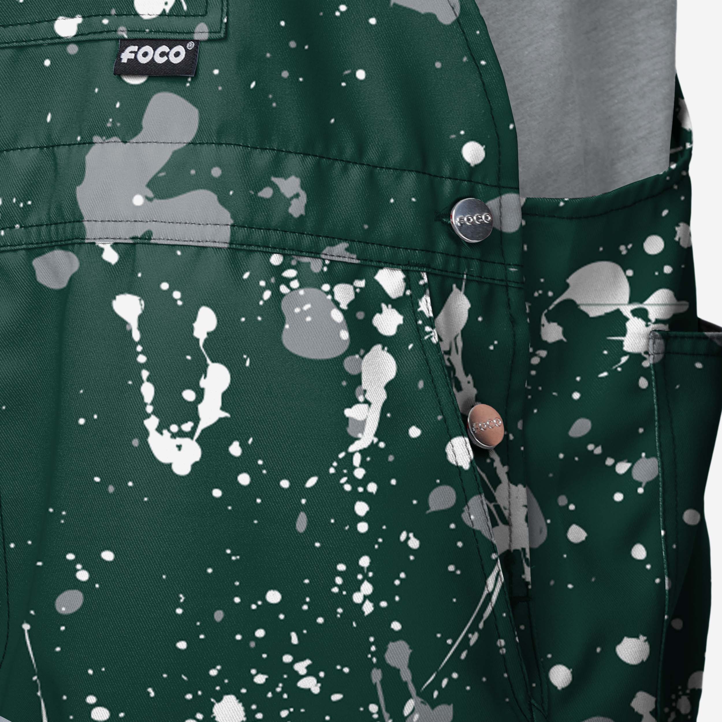 Michigan State Spartans Mens Paint Splatter Bib Shortalls - Image 4