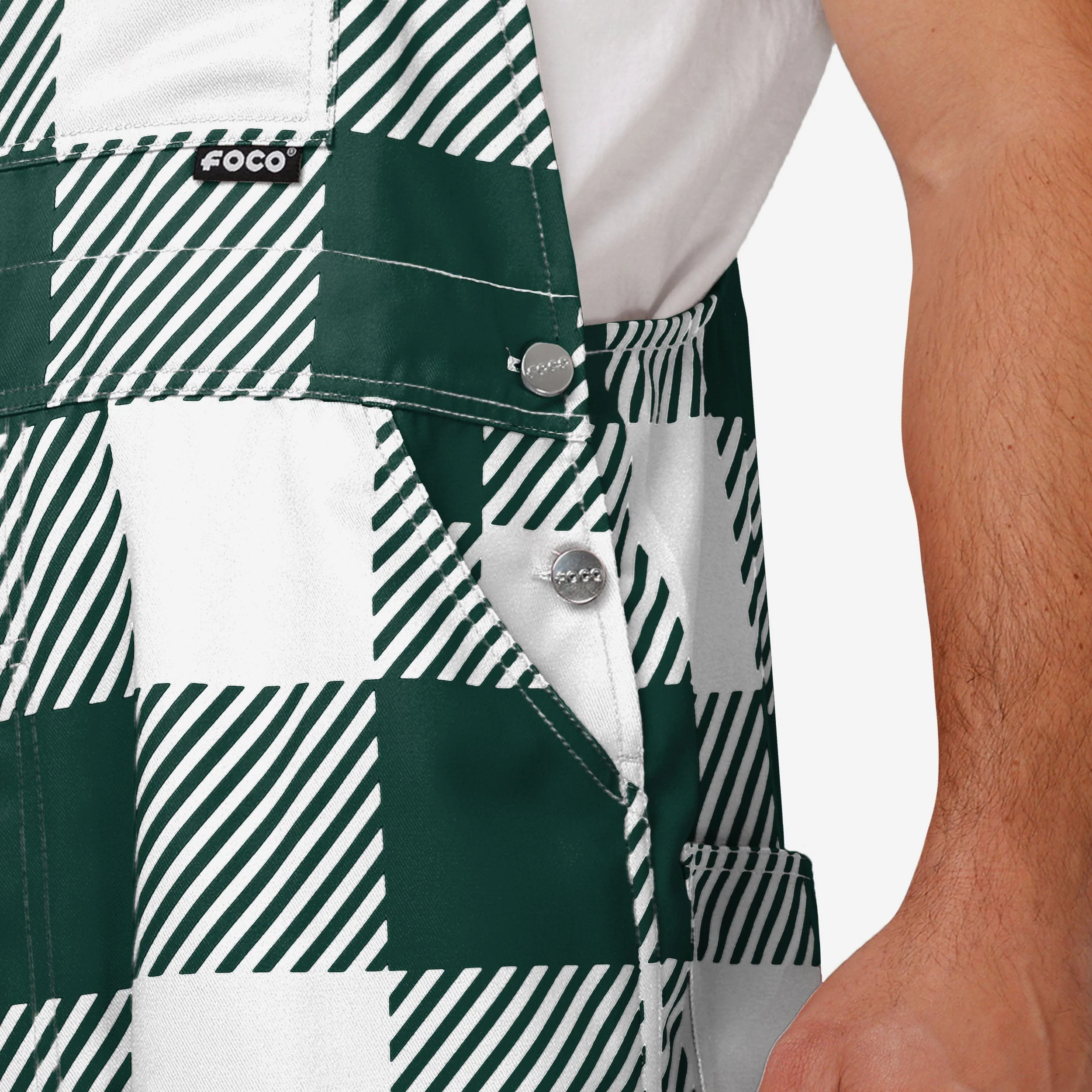 Michigan State Spartans Mens Plaid Bib Overalls - Image 5