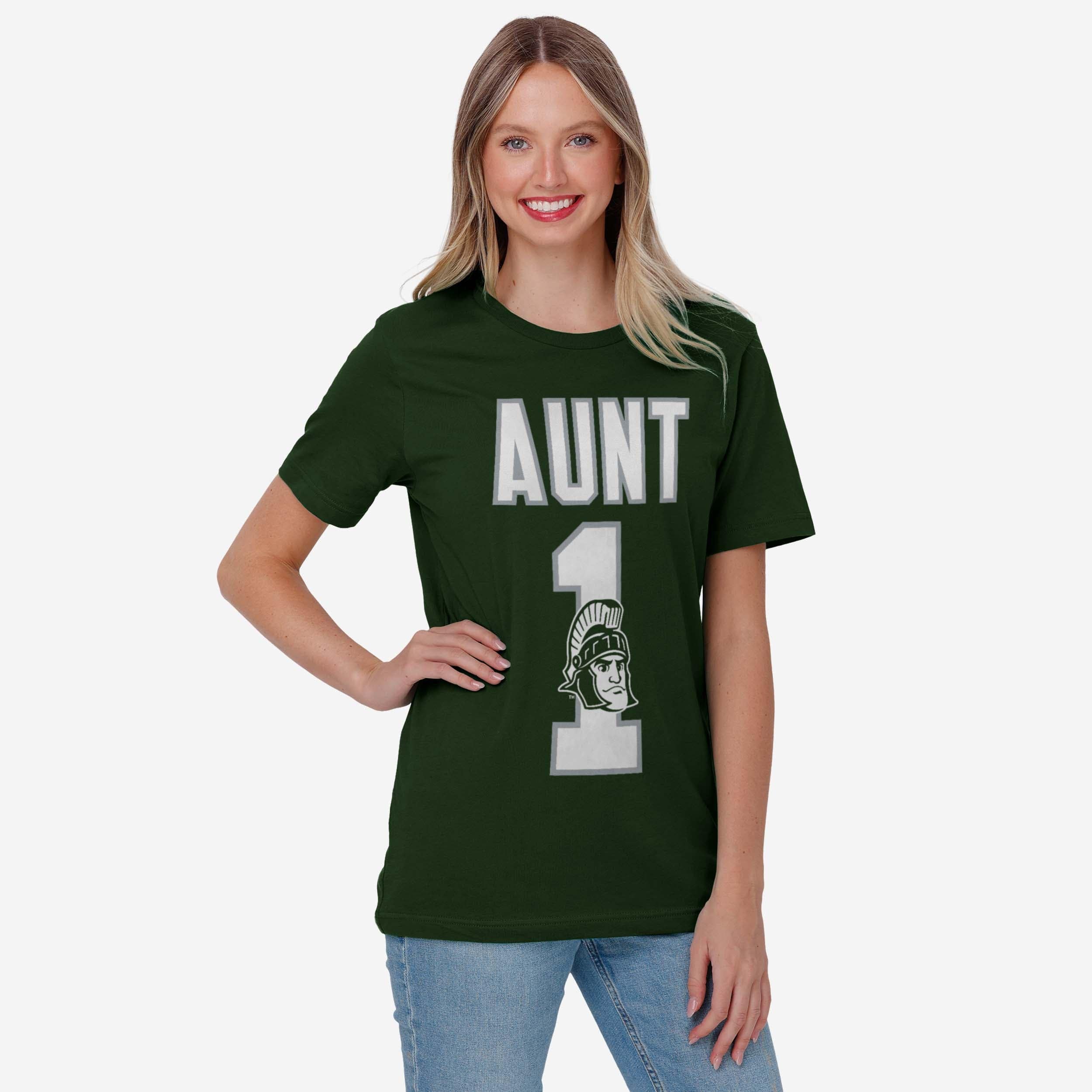 Michigan State Spartans Number 1 Aunt T-Shirt - Image 2