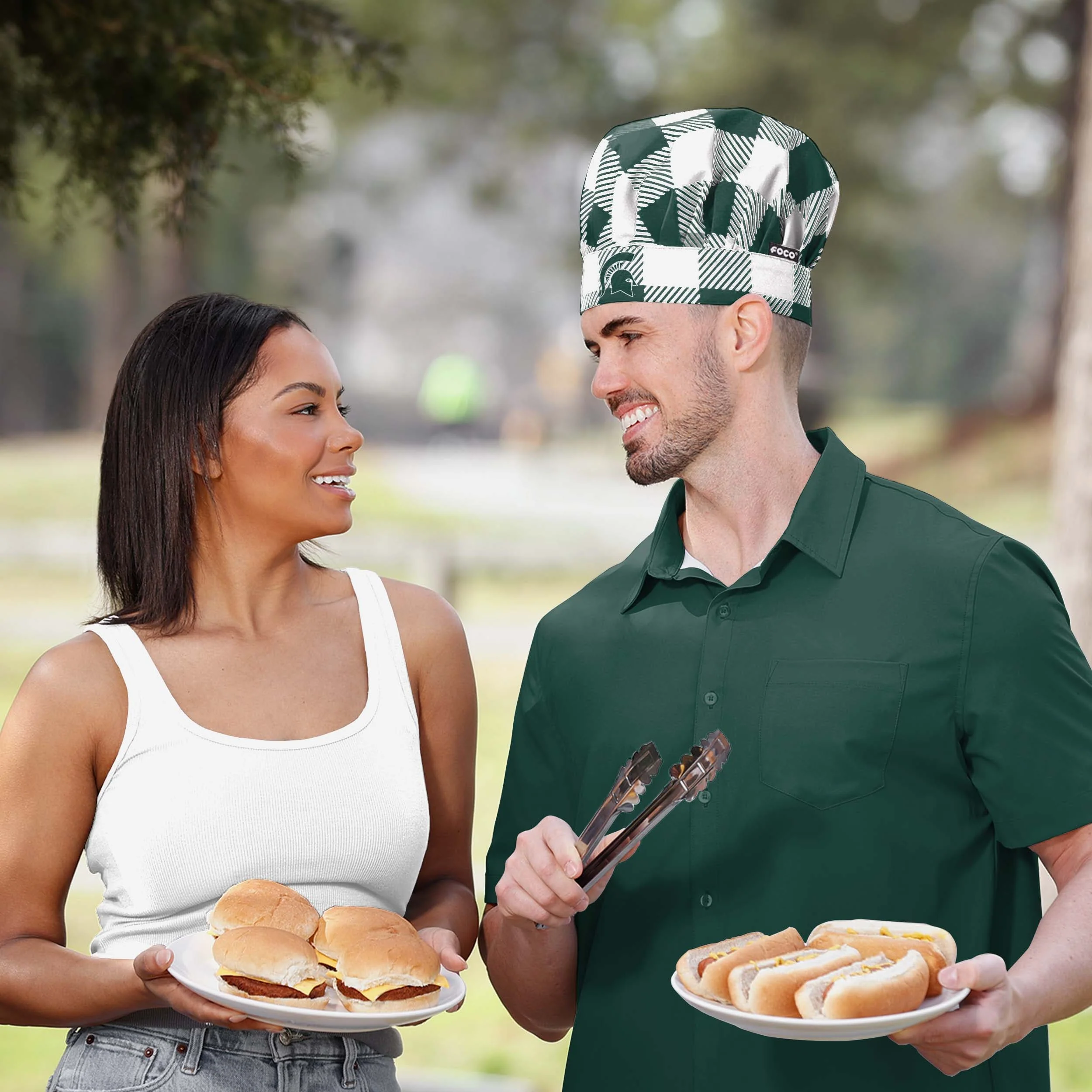 Michigan State Spartans Plaid Chef Hat - Image 3