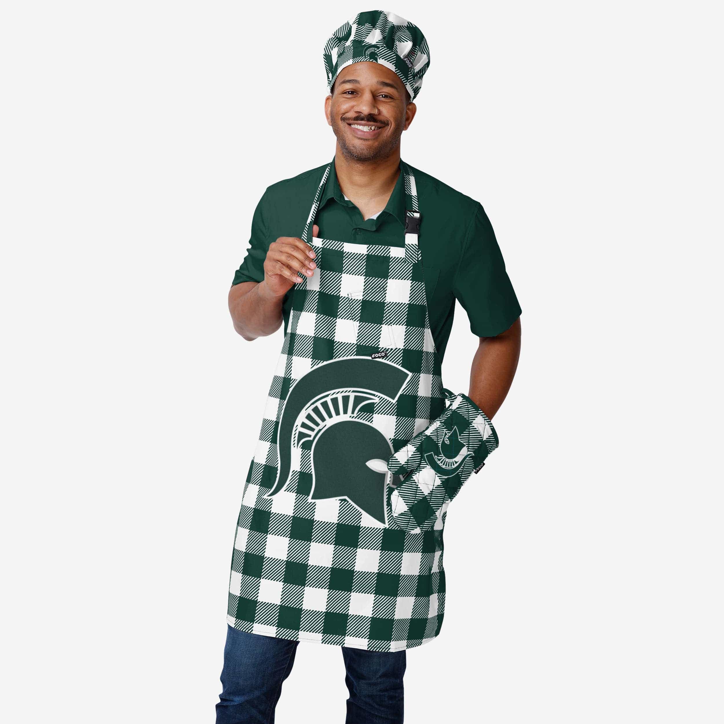 Michigan State Spartans Plaid Chef Set - Image 2