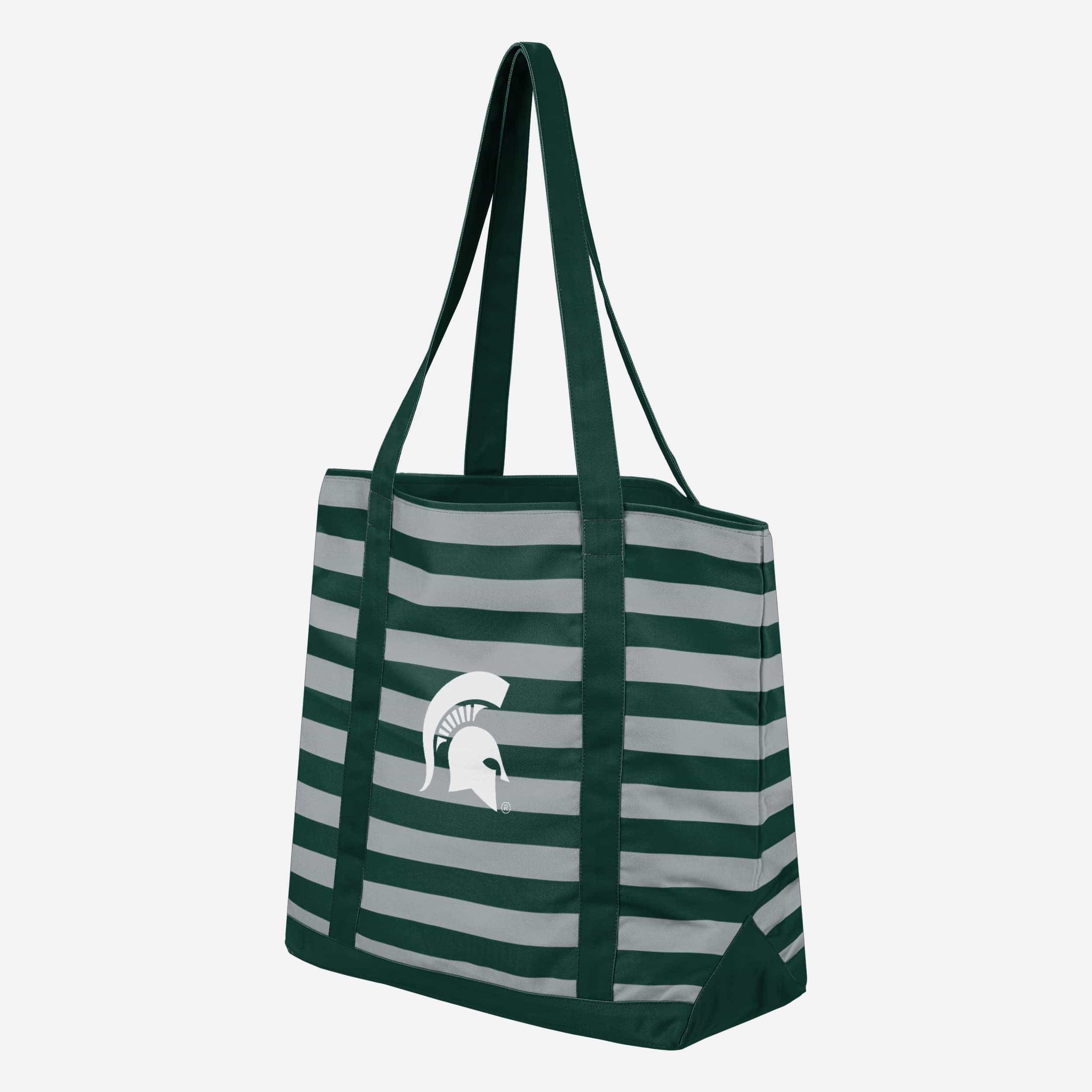 Michigan State Spartans Team Stripe Canvas Tote Bag - Image 2