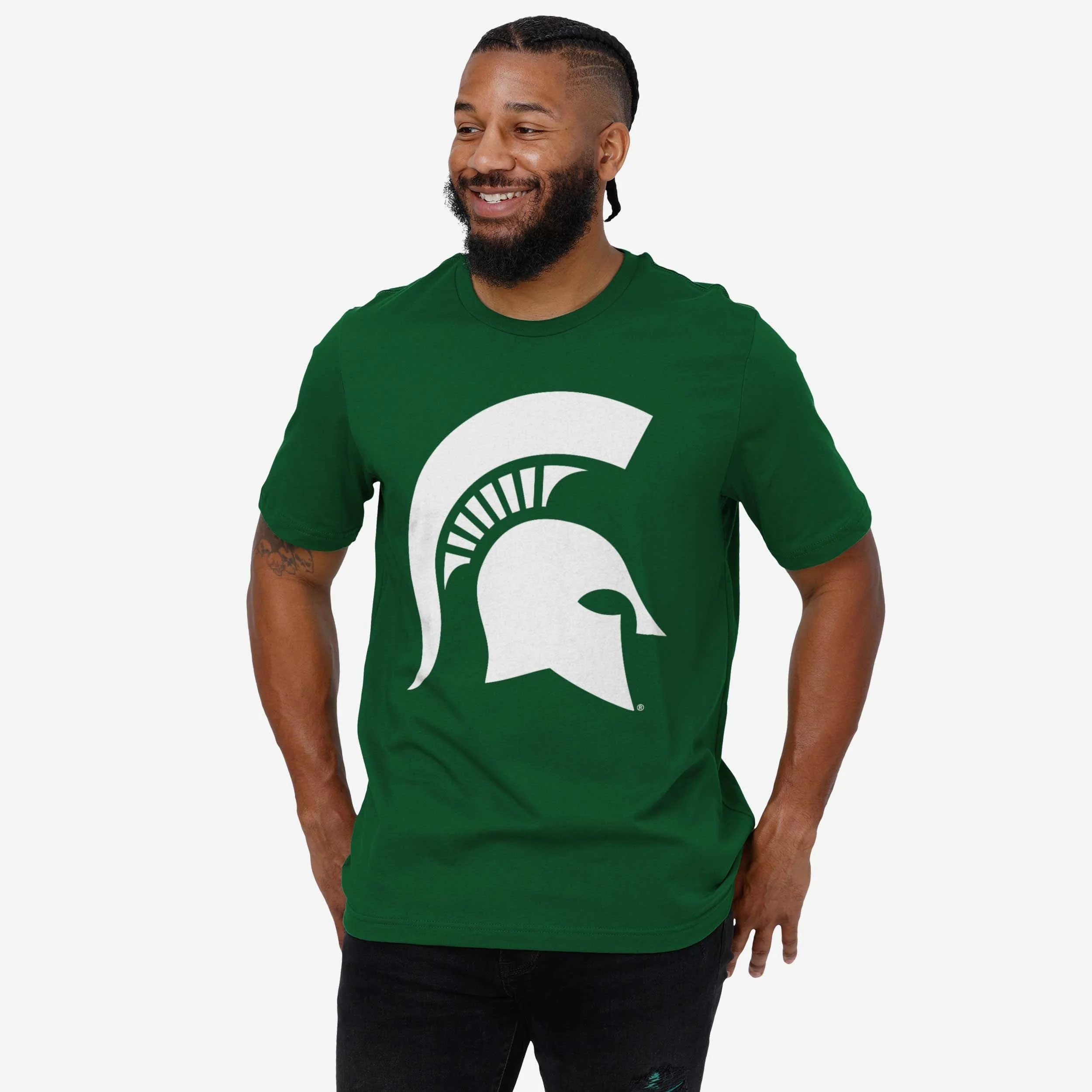 Michigan State Spartans White Logo T-Shirt - Image 2