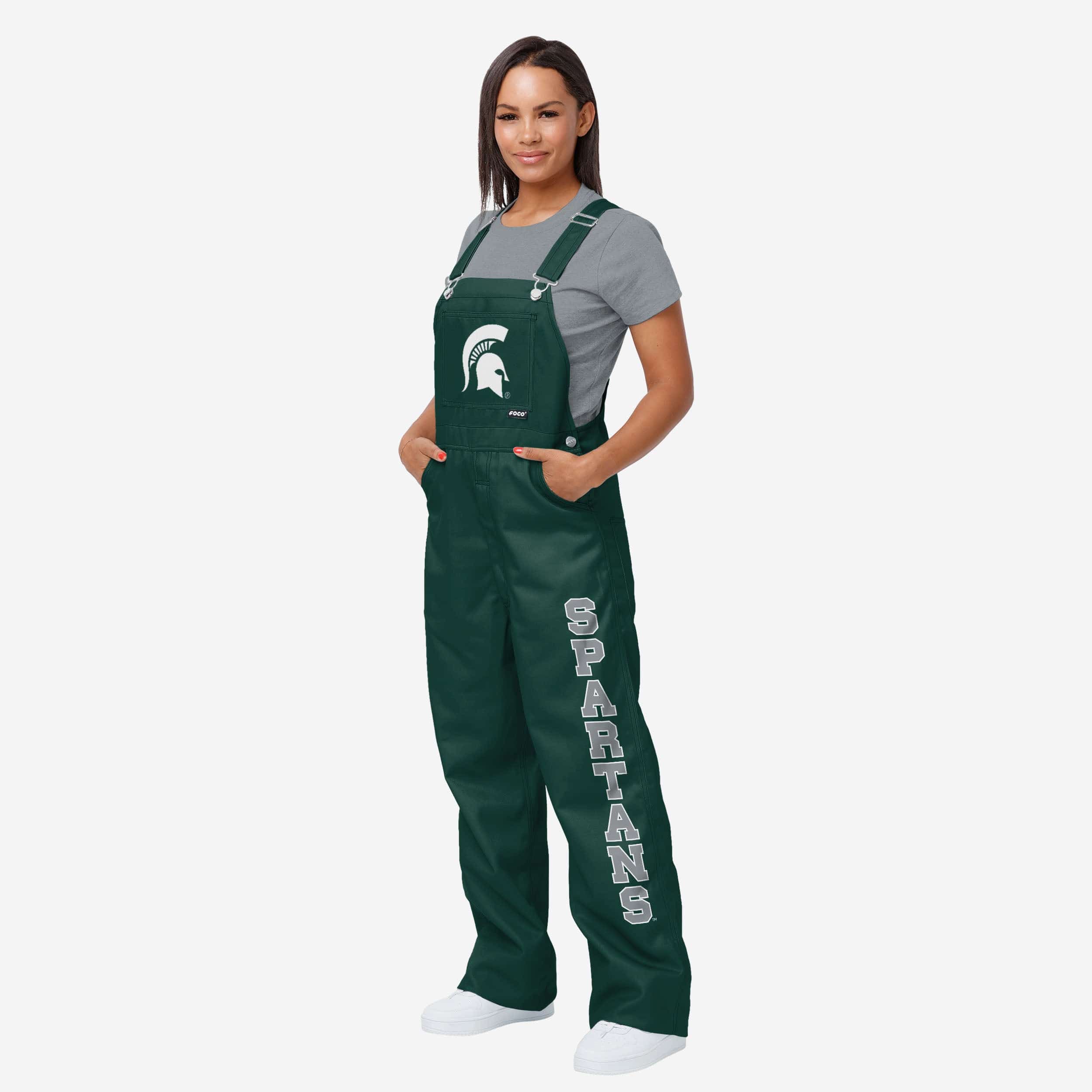 Michigan State Spartans Womens Big Logo Bib Overalls