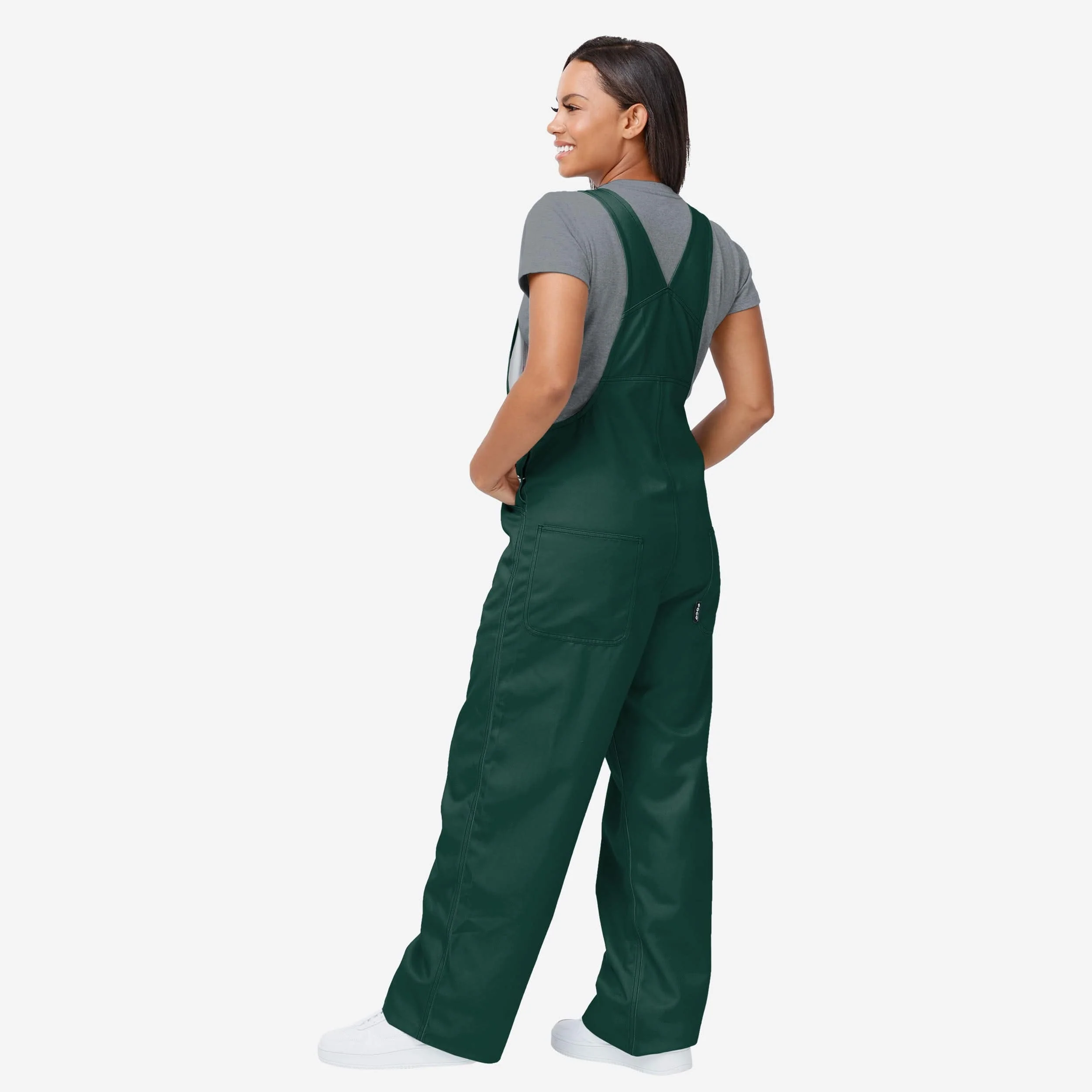 Michigan State Spartans Womens Big Logo Bib Overalls - Image 2