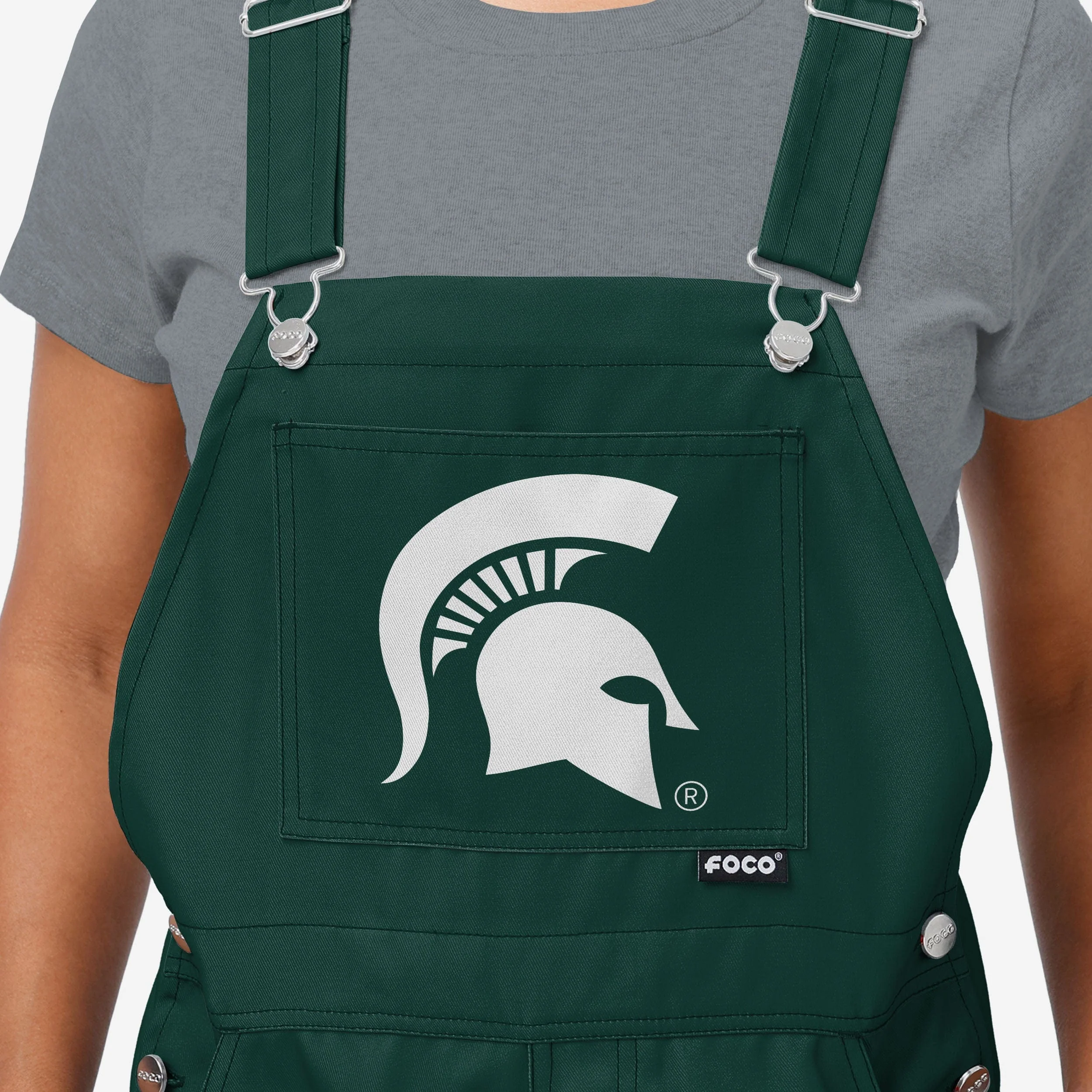 Michigan State Spartans Womens Big Logo Bib Overalls - Image 4