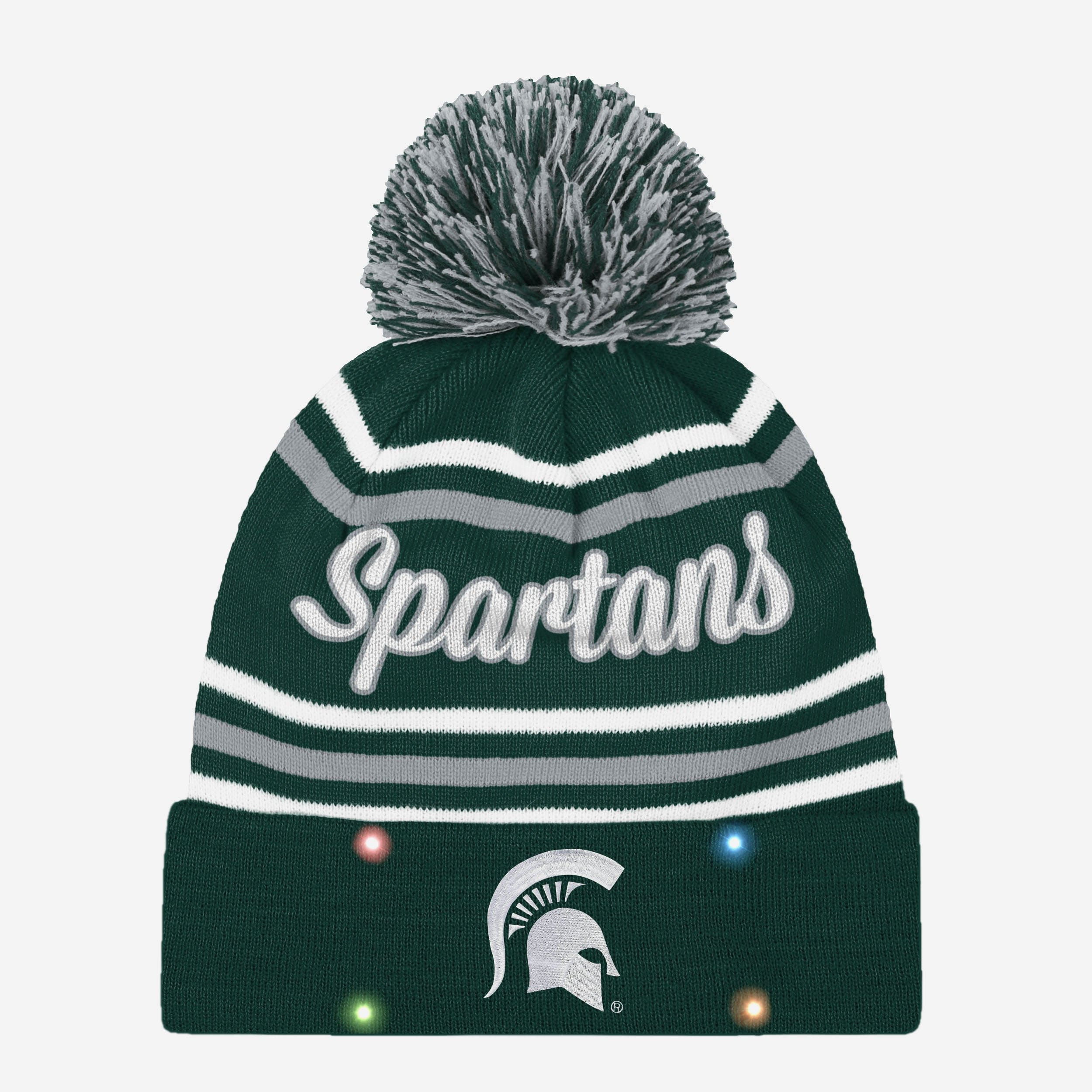 Michigan State Spartans Womens Wordmark Script Light Up Beanie - Image 2