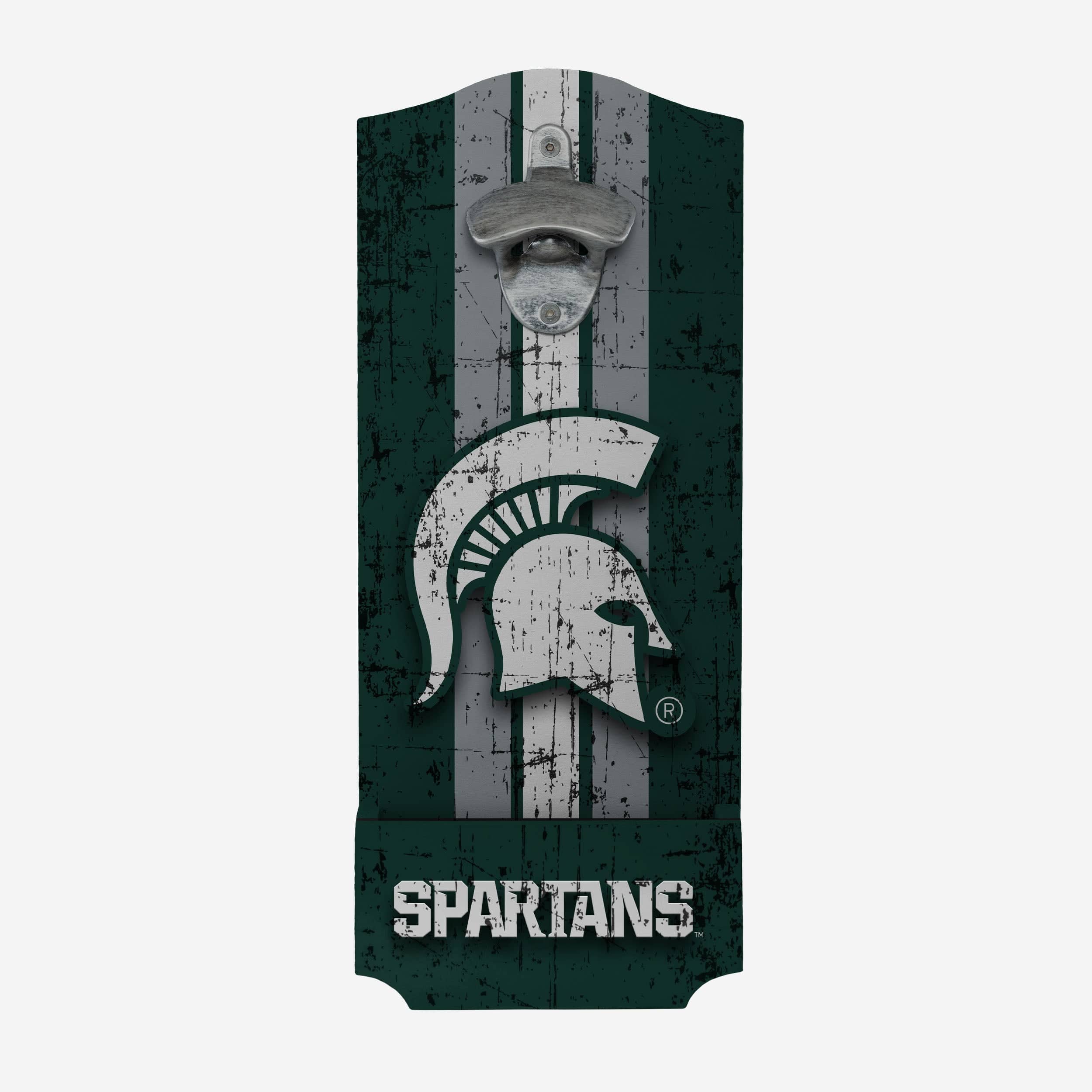 Michigan State Spartans Wooden Bottle Cap Opener Sign - Image 2