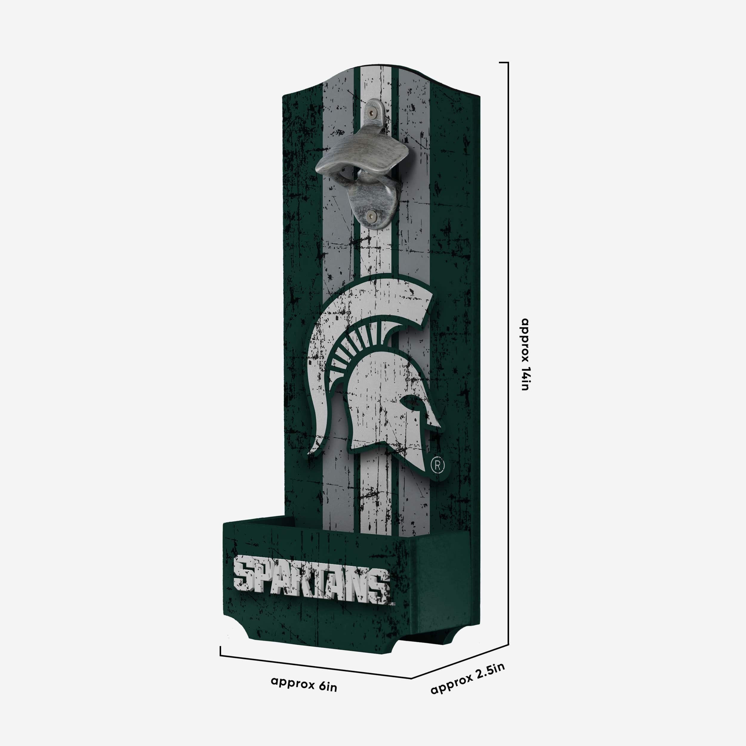 Michigan State Spartans Wooden Bottle Cap Opener Sign - Image 5