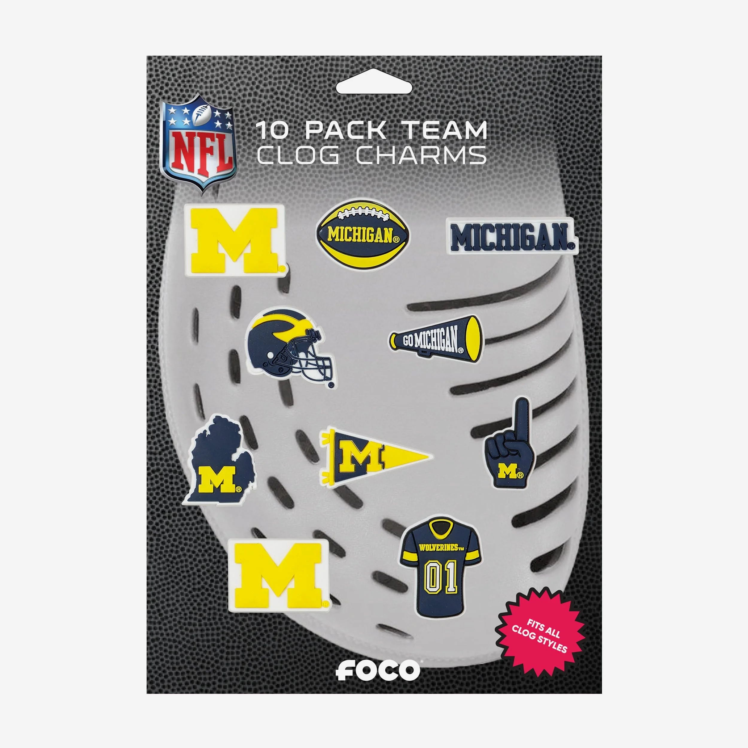 Michigan Wolverines 10 Pack Team Clog Charms - Image 5