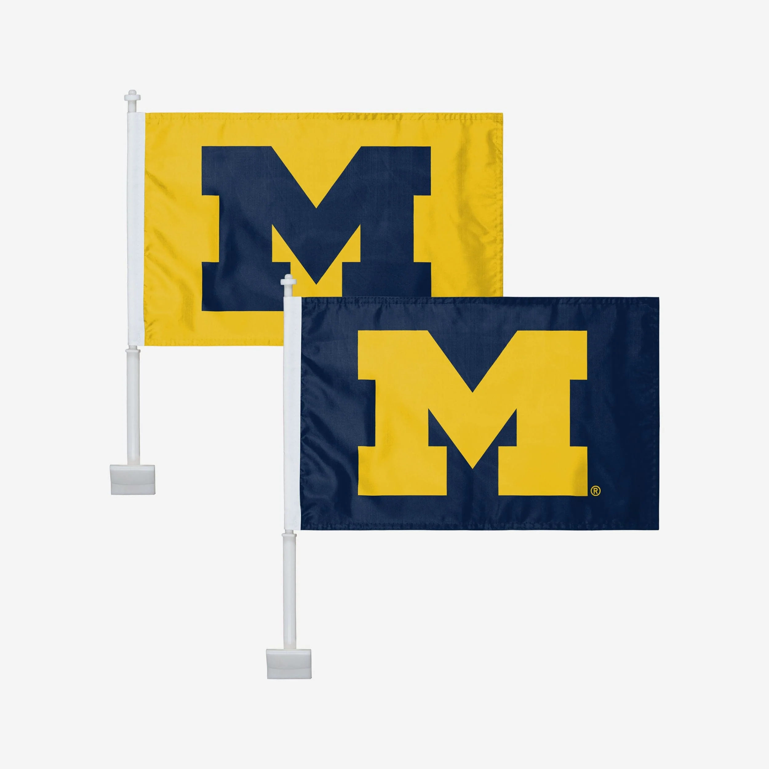 Michigan Wolverines 2 Pack Solid Car Flag